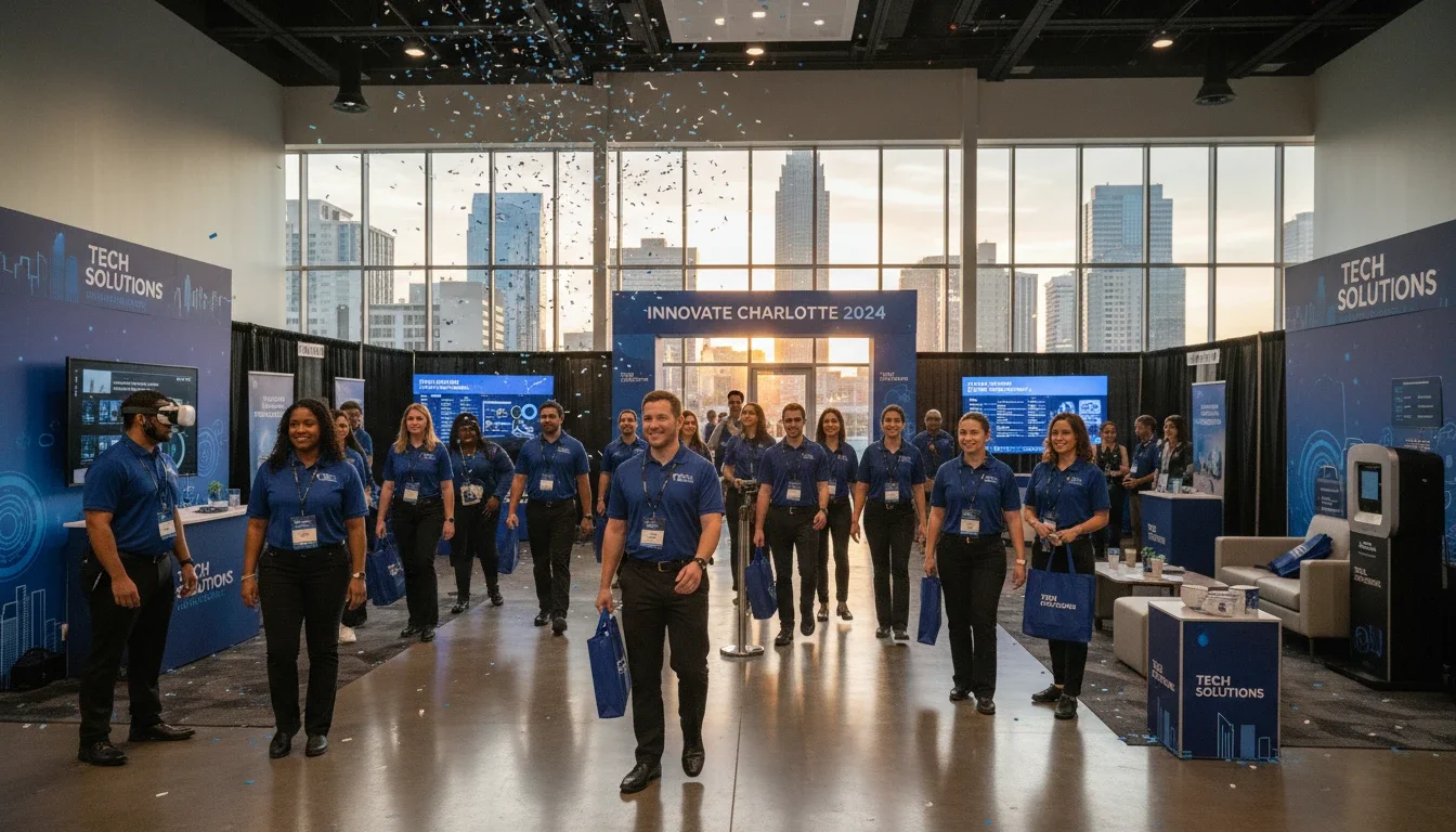 Professional event staff working a branded corporate activation in Charlotte