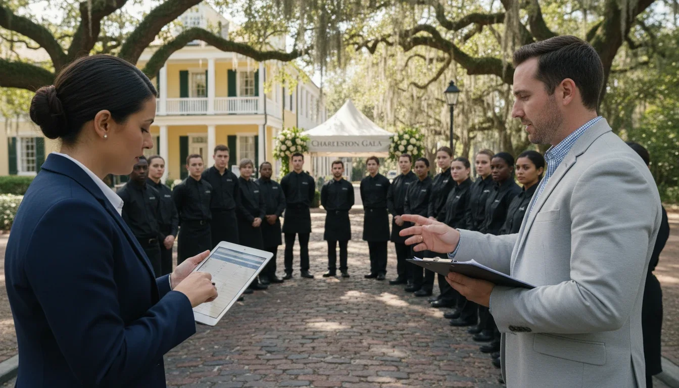 how to book event staff Charleston SC event coordinator