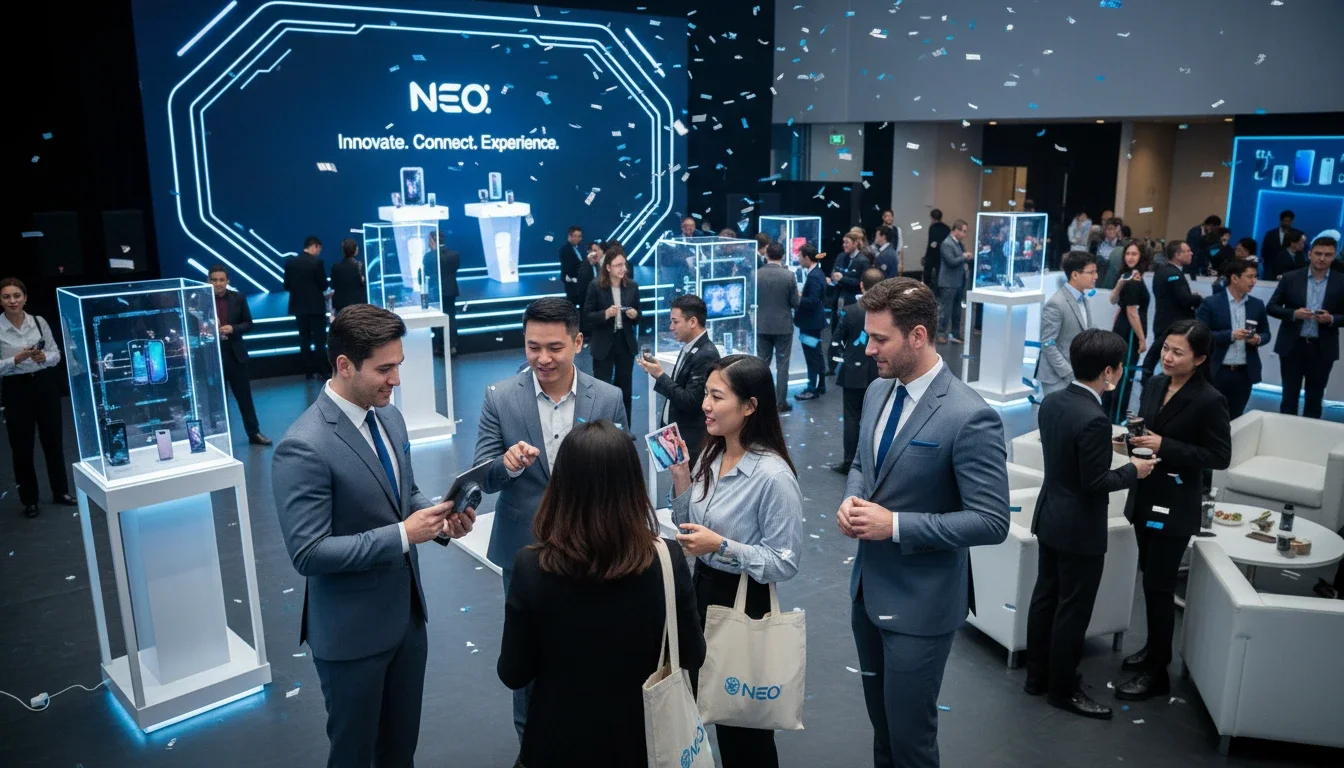 Professional brand ambassadors engaging attendees at a product launch event