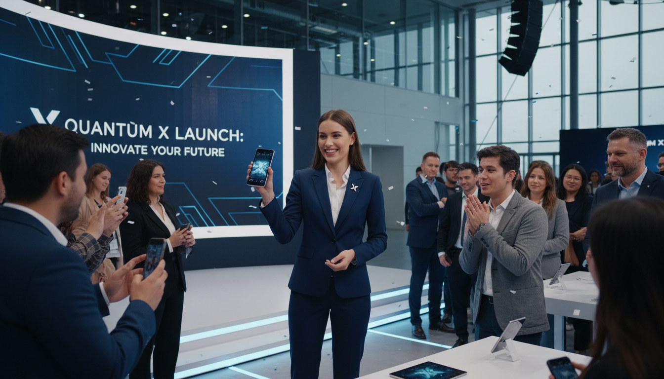 A professional brand ambassador engaging event attendees at a product launch