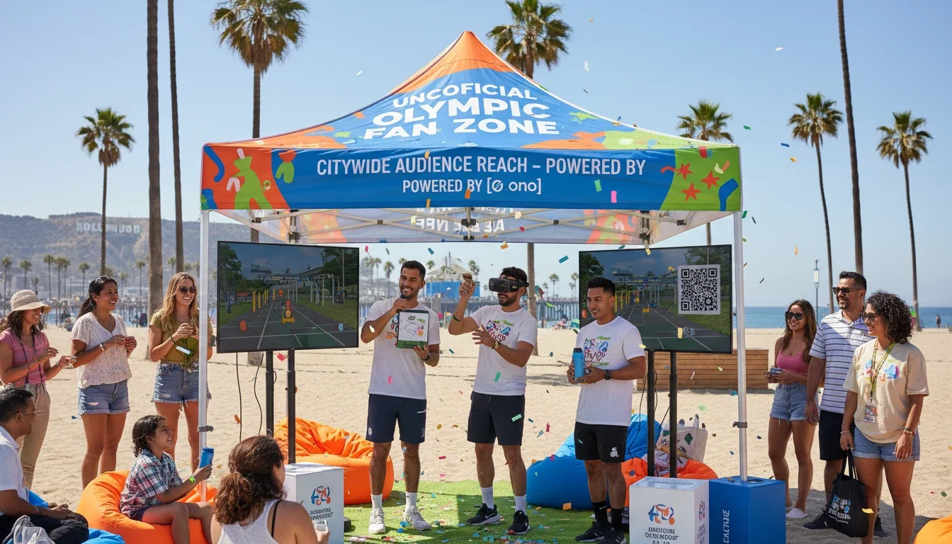 brand ambassador LA 2028 Olympics activation pop-up Los Angeles beach fan engagement