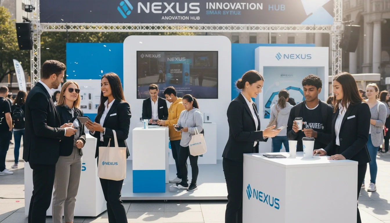 Professional brand ambassador staff engaging customers at a branded retail activation