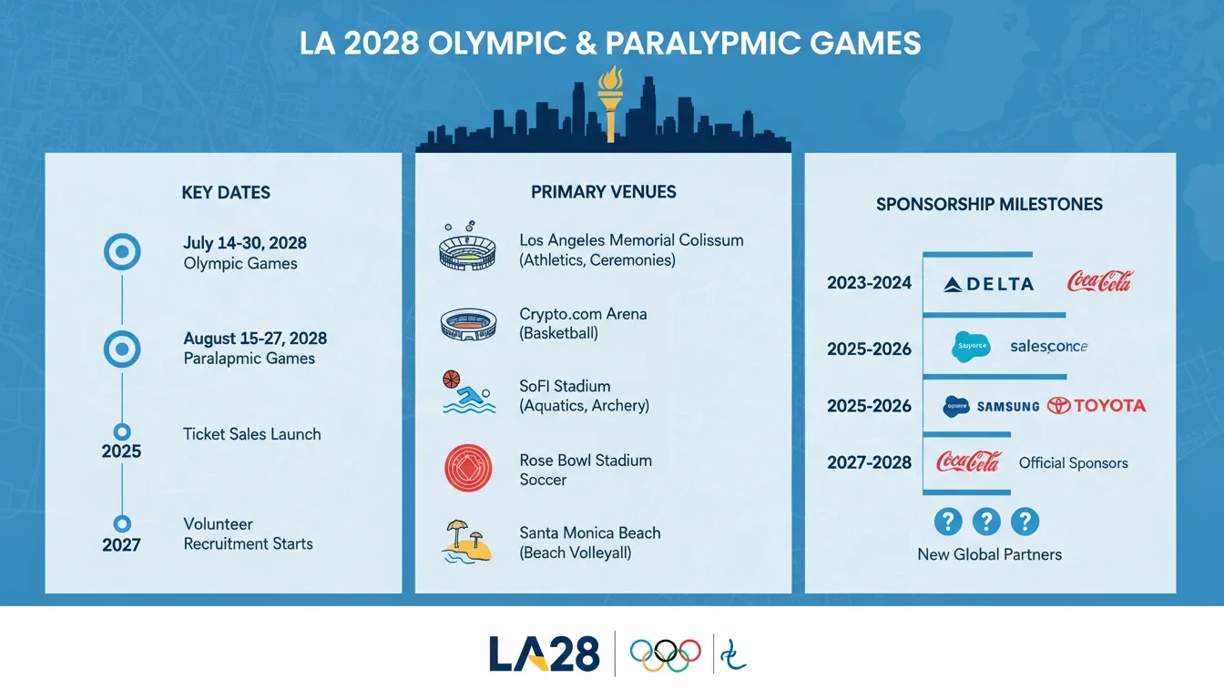 LA 2028 Olympics key facts infographic for brand marketers