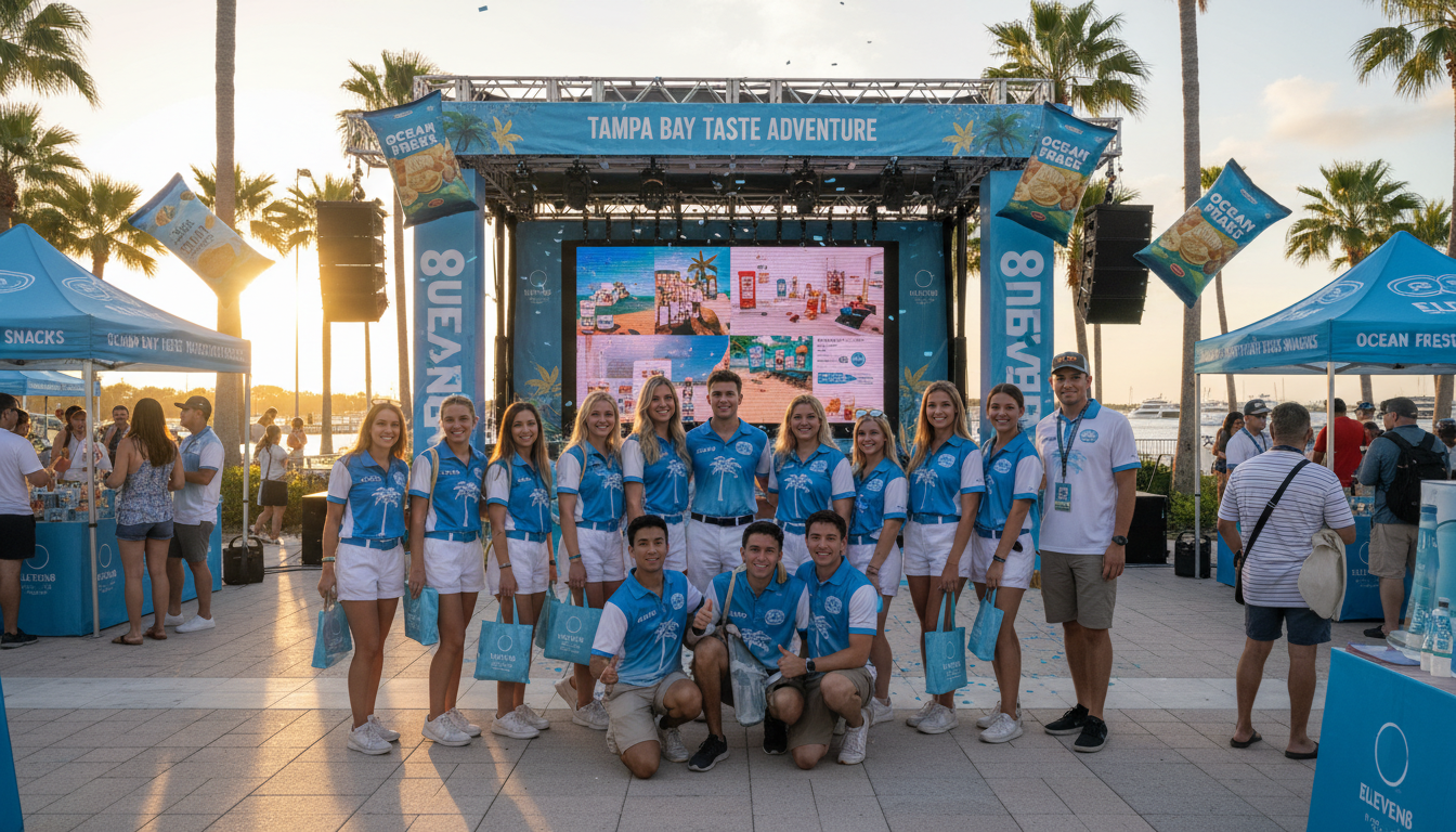 Eleven8 event staff representing a national brand at a Tampa activation