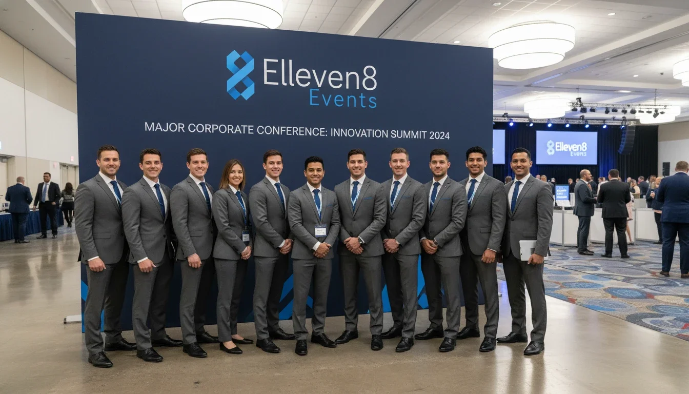Eleven8 professional event staff team at major corporate conference