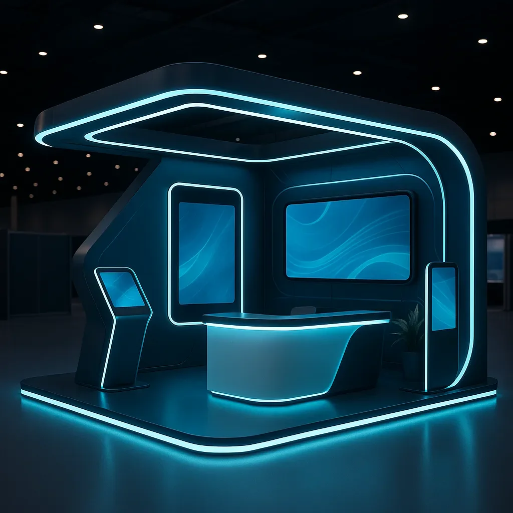 futuristic tradeshow booth