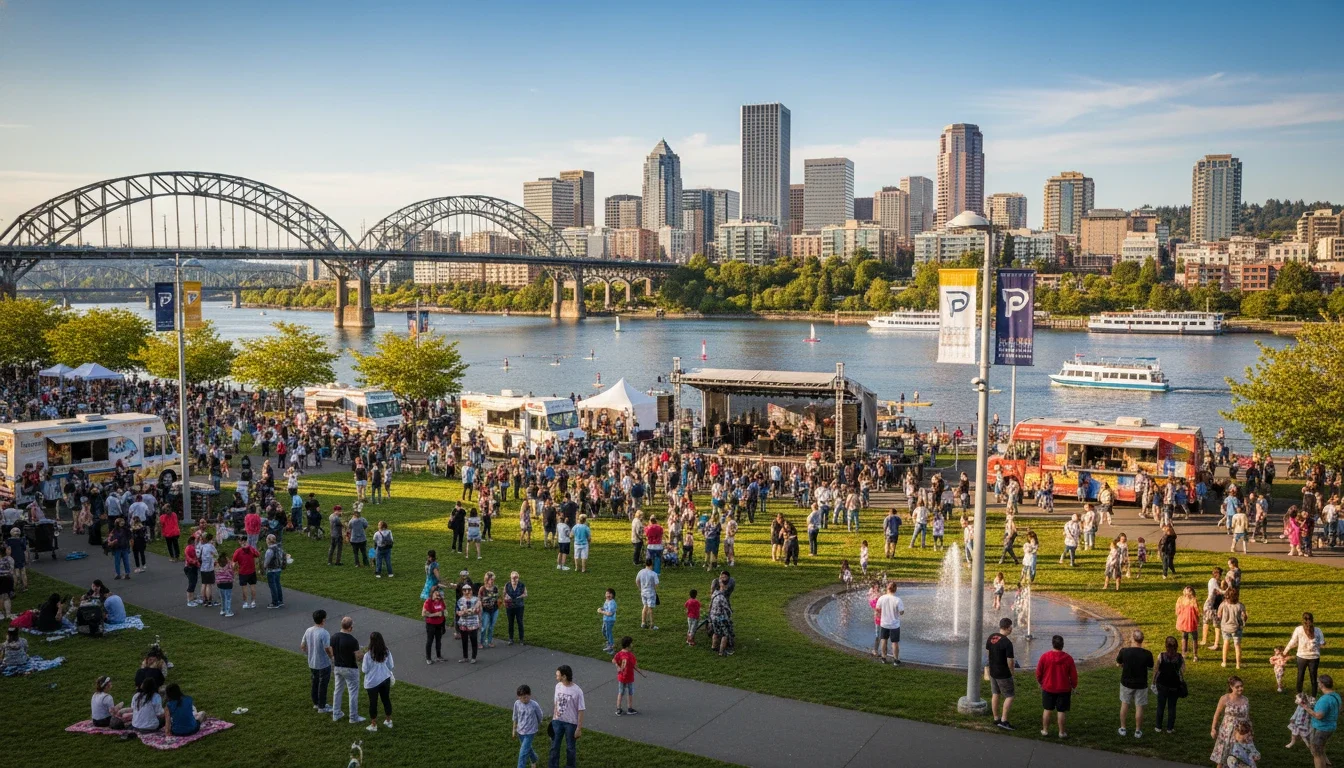 Portland's Tom McCall Waterfront Park — one of the city's most iconic outdoor event settings