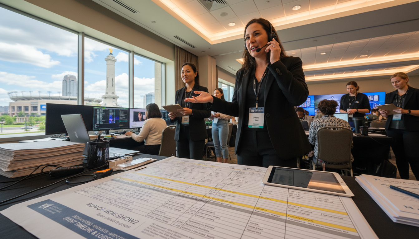 A well-prepared run-of-show document and a strong event captain are the two tools that keep every moving part of your Indianapolis event on track