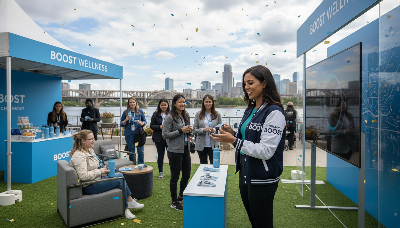 A brand ambassador engaging with consumers at a Minneapolis activation event
