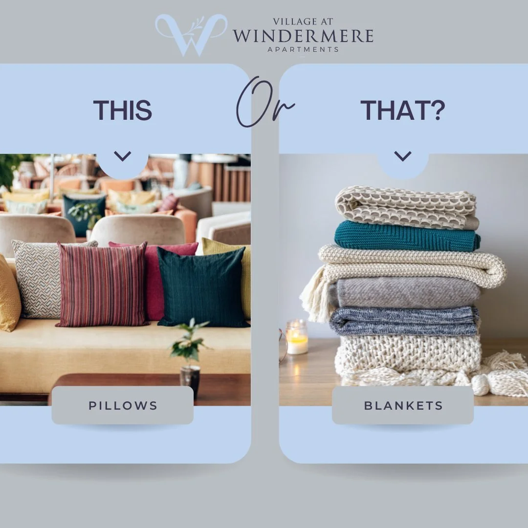 This or That: Weatherstone Flats Edition!
Are you a pillow perfectionist or a blanket collector?
Drop your vote in the comments!

#pillows #blankets #westchesterpa #chestercountypa #chestercountyrealestate #windermere #pennsylvaniawoods