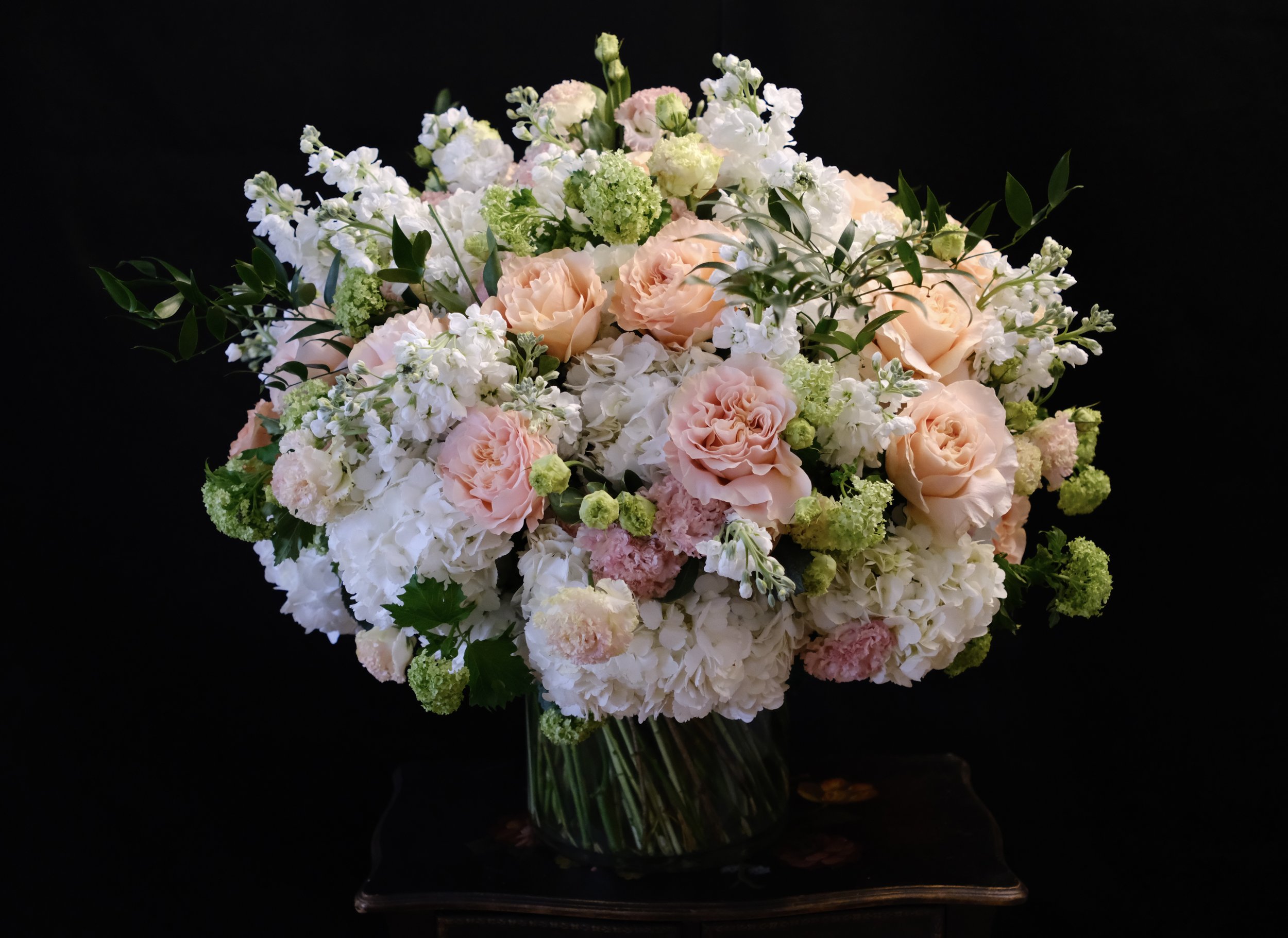 apricot with green and white mixed