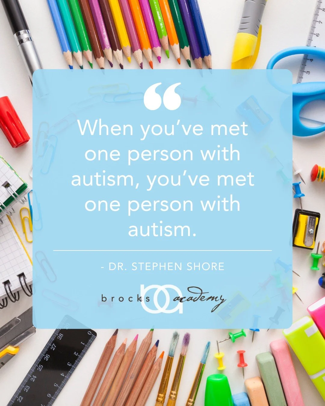 When you&rsquo;ve met one person with autism, you&rsquo;ve met one person with autism. 🎓✏️
.
.
.
#BrocksAcademy #PassionForLearning #InclusiveEducation #TutoringServices #DesignerEducation #Woodinville #UniversityPlace #WoodinvilleSchools #TacomaSch