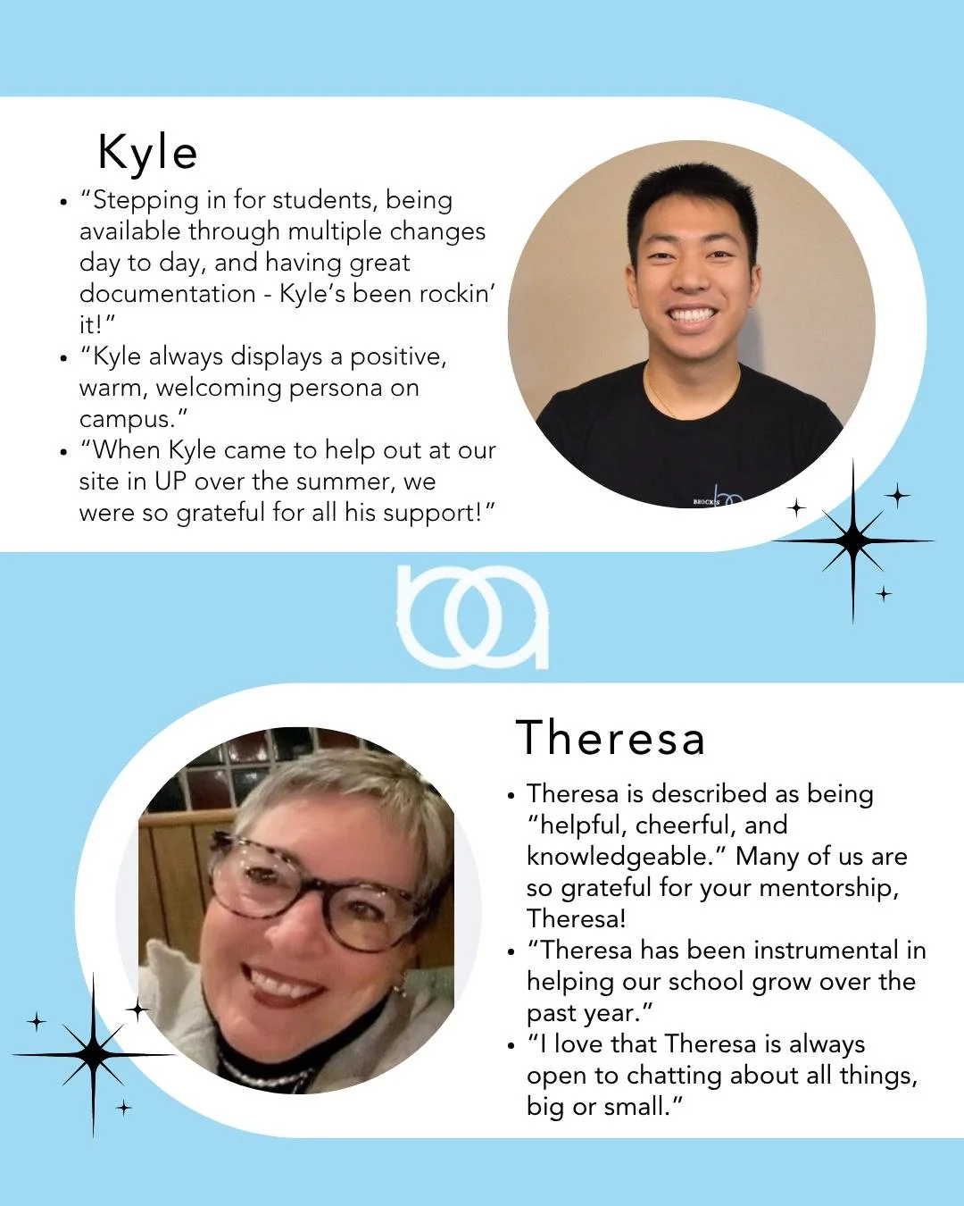 🌟 Meet Our October Stars! 🌟
This month, we&rsquo;re celebrating Kyle and Theresa for their incredible dedication, positivity, and support for our students and team!

From stepping in wherever needed to offering mentorship and cheerful encouragement
