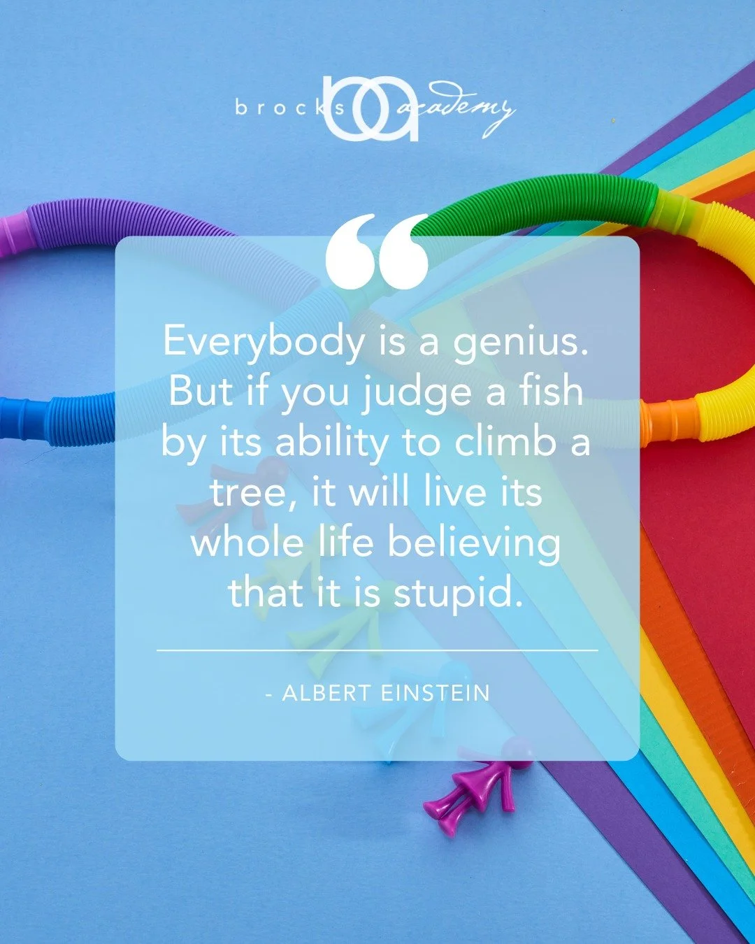 Everybody is a genius. But if you judge a fish by its ability to climb a tree, it will live its whole life believing that it is stupid. 🐟🌲
.
.
.
#BrocksAcademy #PassionForLearning #InclusiveEducation #TutoringServices #DesignerEducation #Woodinvill