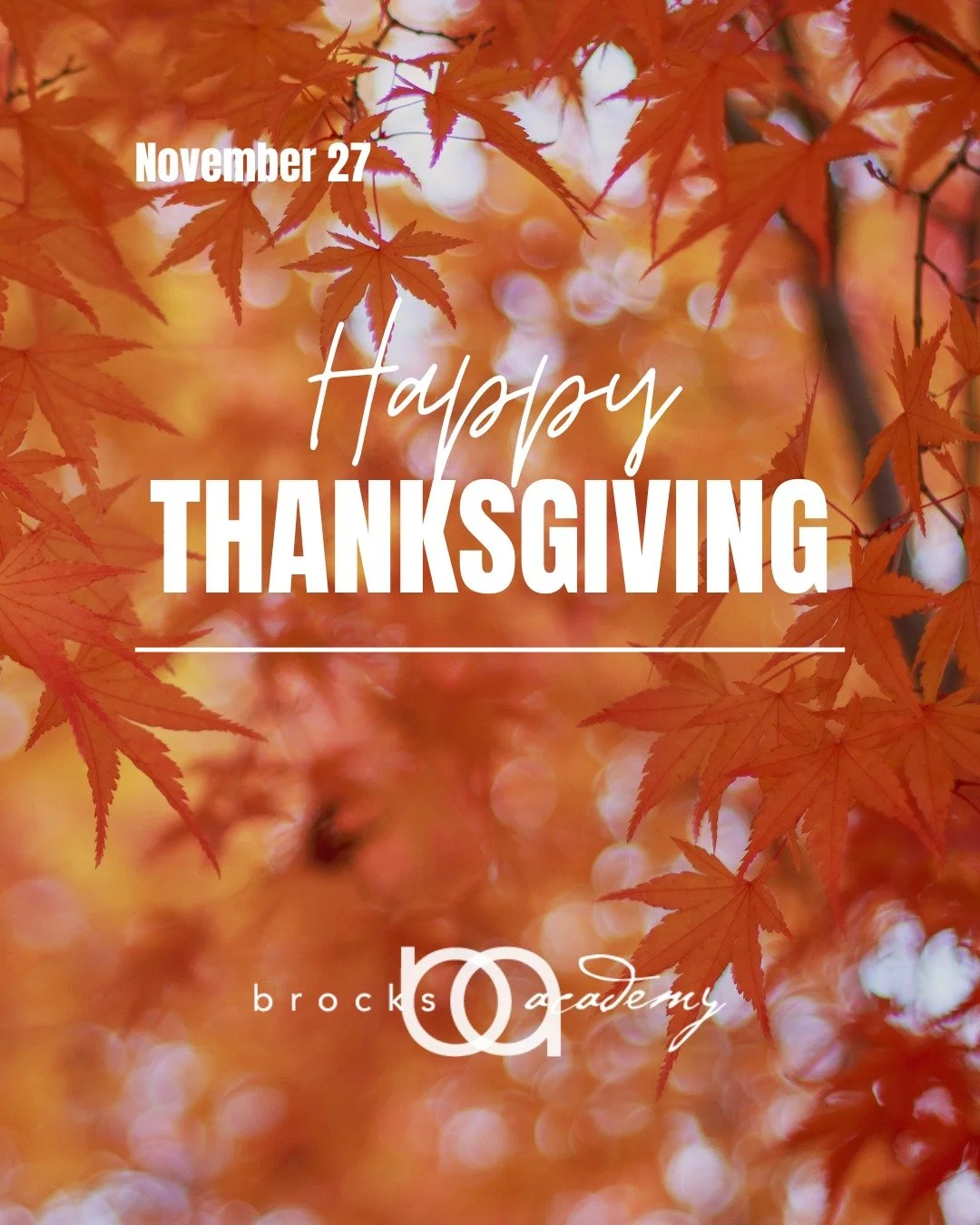 🦃🍁 At Brock&rsquo;s Academy, we&rsquo;re thankful for our incredible students, dedicated staff, and supportive families who make our community so special every day. Wishing everyone a happy, safe, and gratitude-filled Thanksgiving! 🧡
.
.
.
#HappyT
