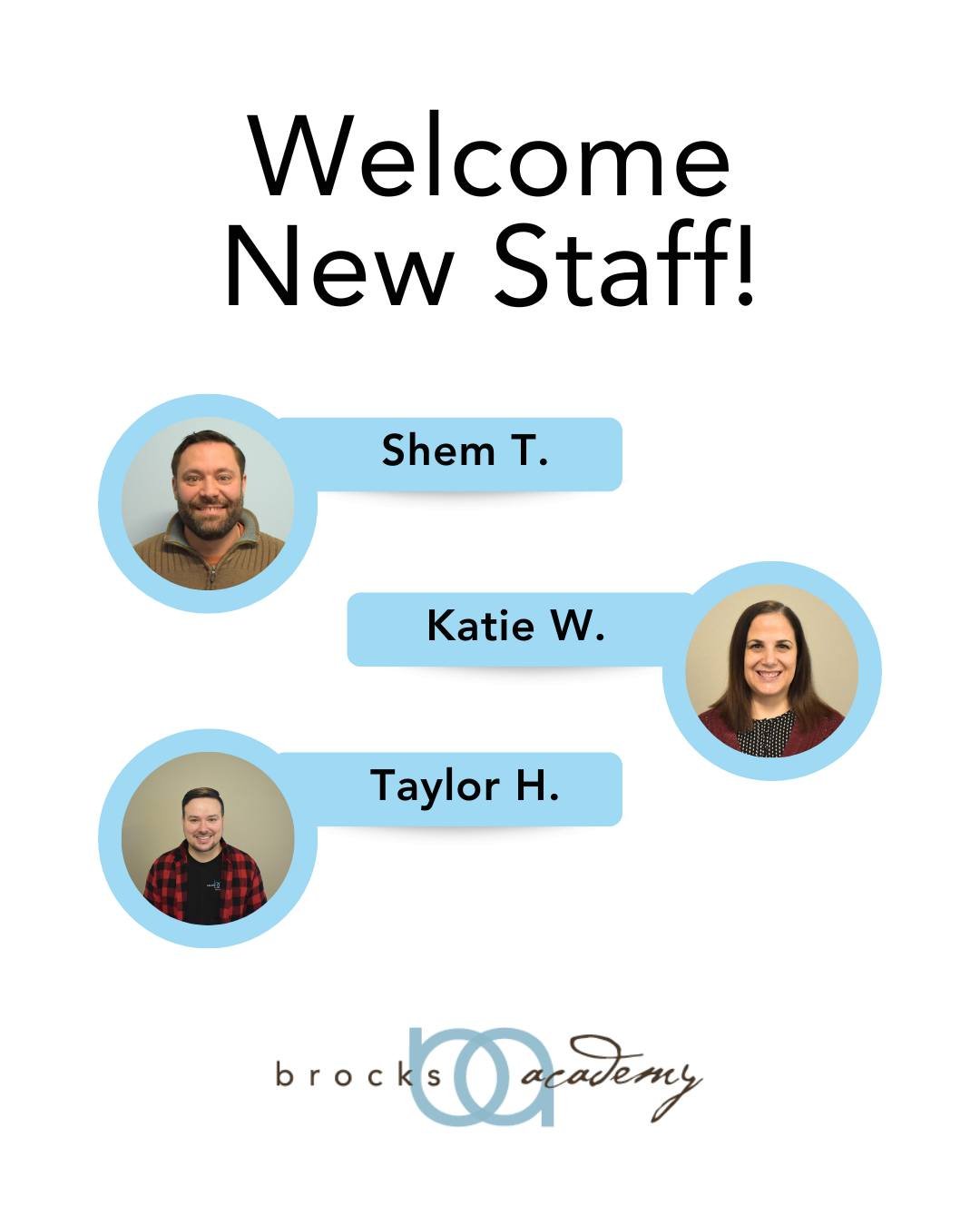 Please join us in welcoming our newest team members! 👏 Shem is joining as a new instructor, Katie is joining us as our new Site Manager for both Woodinville and UP sites, and Taylor has left his teaching position to become our new Case Manager! We&r