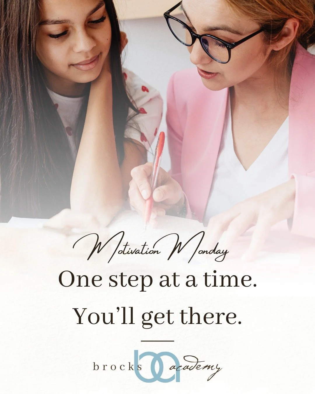 🌟 Motivational Monday 🌟
"One step at a time. You'll get there."

At Brock&rsquo;s Academy, progress isn&rsquo;t measured by how fast a student moves, it&rsquo;s measured by the confidence they build along the way. Every learner deserves t