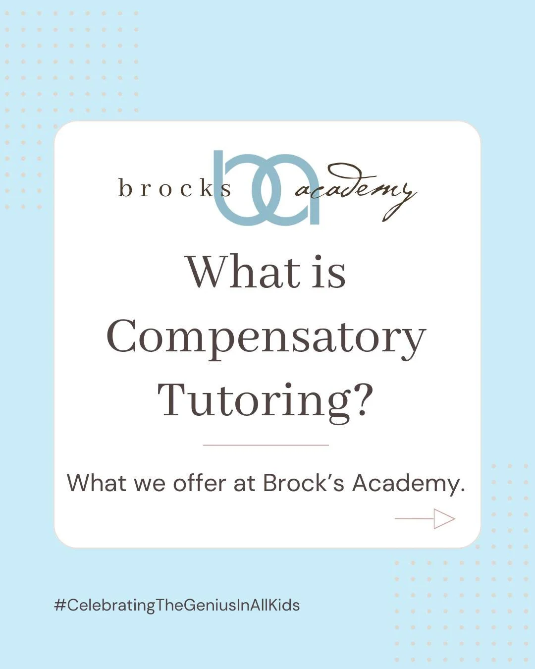 Compensatory tutoring is more than homework help. It is targeted, personalized instruction designed to help students recover missed learning, rebuild foundational skills, and grow in confidence.

 At Brock&rsquo;s Academy, we partner with families an