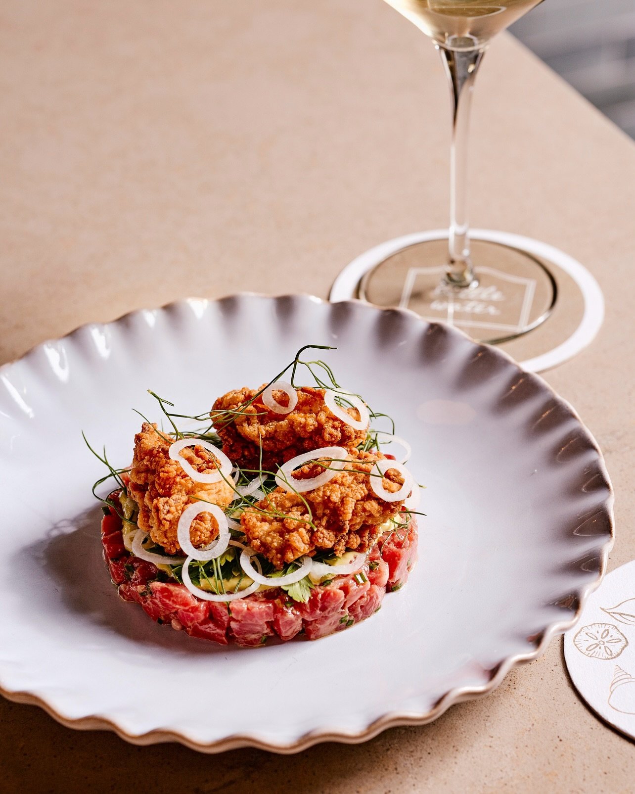 tartare of beef &ldquo;rockefeller style&rdquo; w/ crispy oysters &hellip; just hit dinner!