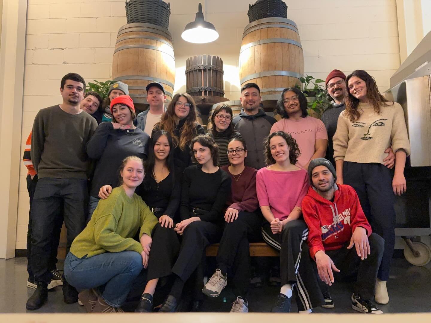 Team visit to see our friends over at @praytellwines! @sydneyrachel and Tom hosted our wine training this week, sharing more about their winemaking process, tasting notes and how to properly pair our featured PT pours. Come by and test the team!