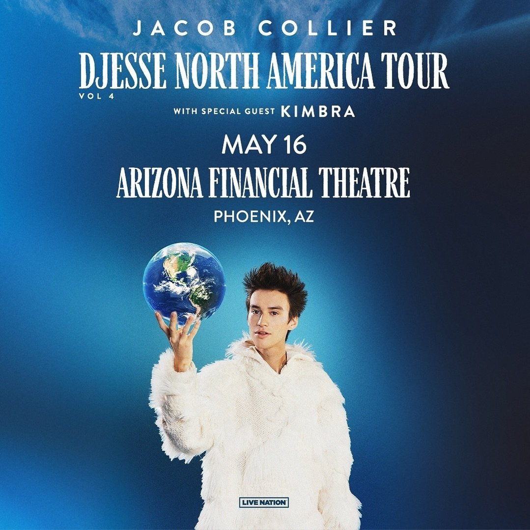 GIVEAWAY! ✨ Jacob Collier is coming to Arizona Financial Theatre with Kimbra on Thursday, May 16! Enter now to win 2 tickets for you and a friend to attend!
To enter:
1. Follow @livenationphx and @arizonafinancialtheatre and @lightheartcoffeeshop 
2.