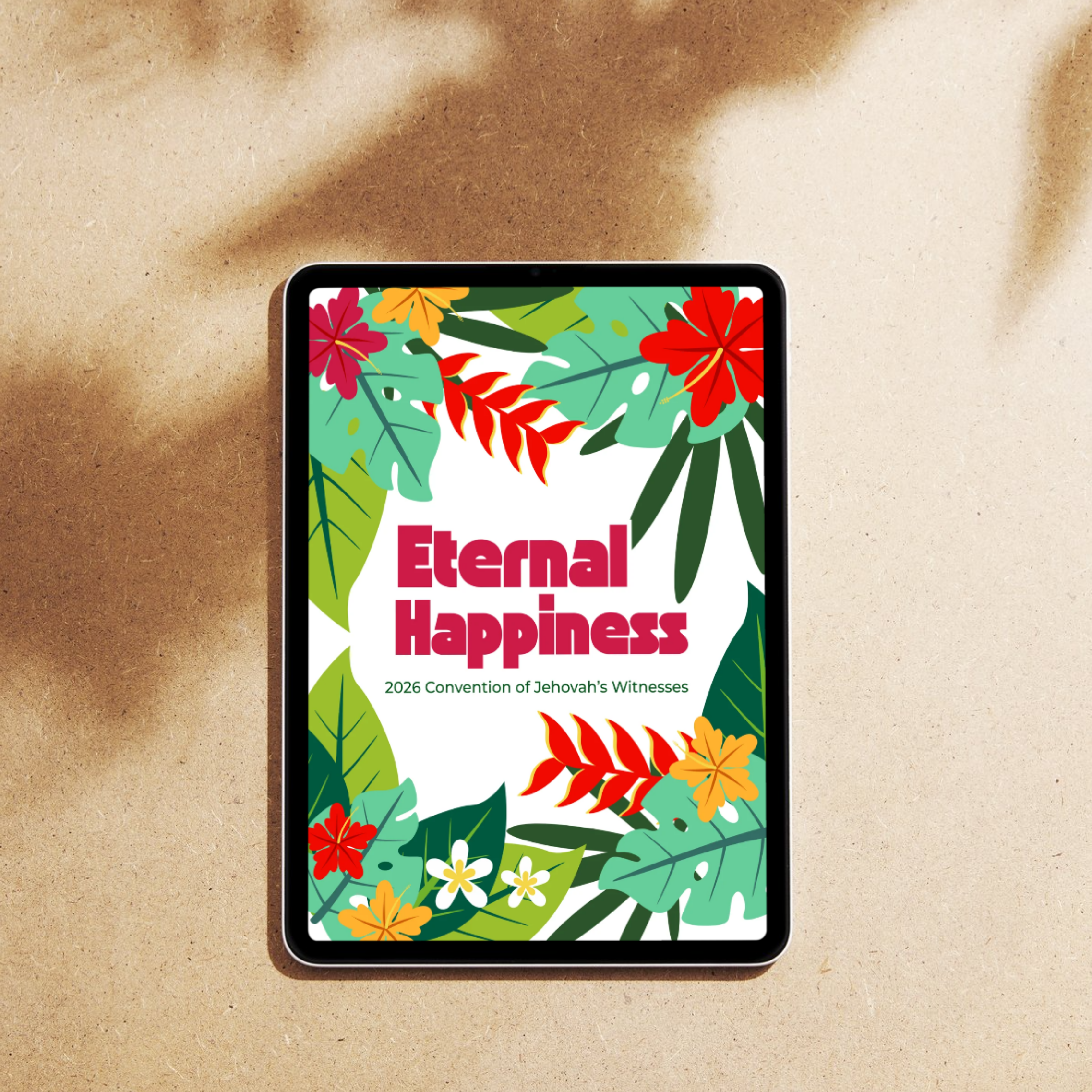 Digital Notebook with tropical designs.