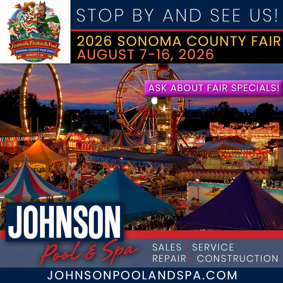Infographic - Johnson Pool & Spa will be showcasing Jacuzzi® Wellness at the 2026 Sonoma County Fair - August 7-17, 2026 - Grace Pavilion - Spaces 1/2/3