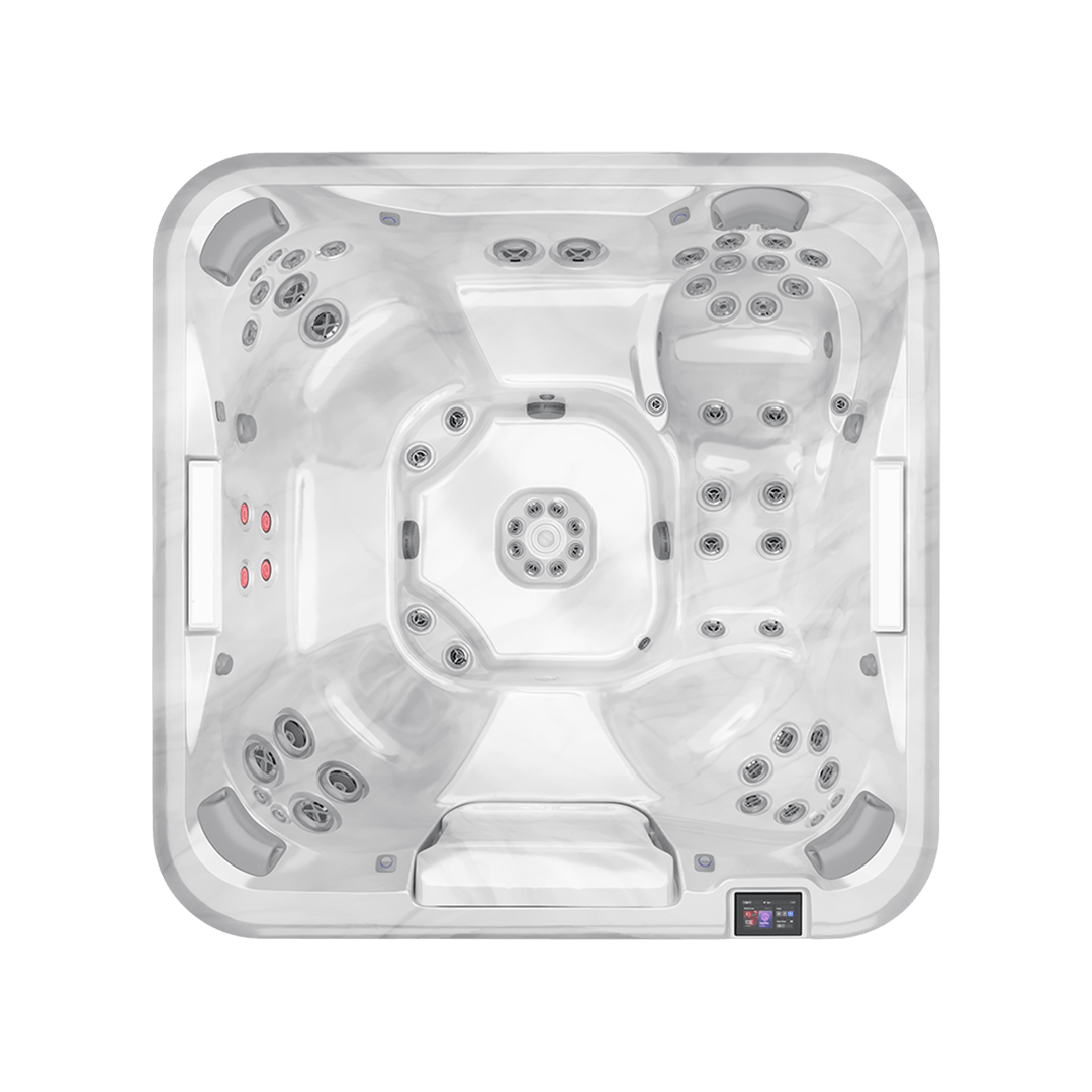 Overhead view of Jacuzzi® J508L™ hot tub interior