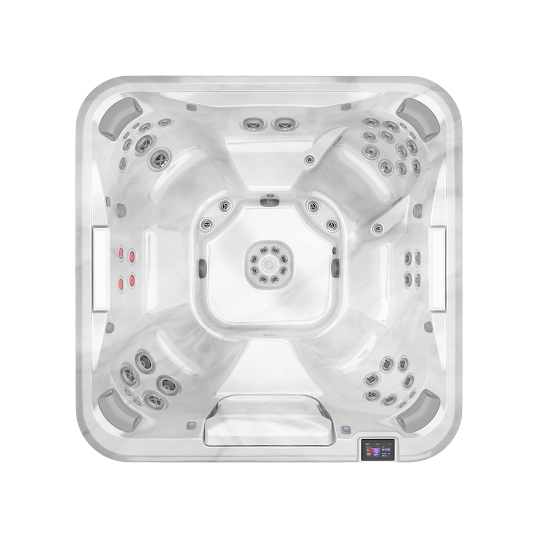 Overhead view of Jacuzzi® J508™ hot tub interior