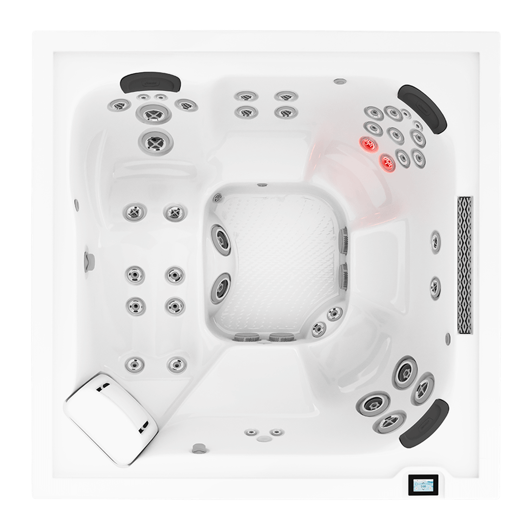 Overhead view of Jacuzzi® J408L™ hot tub interior