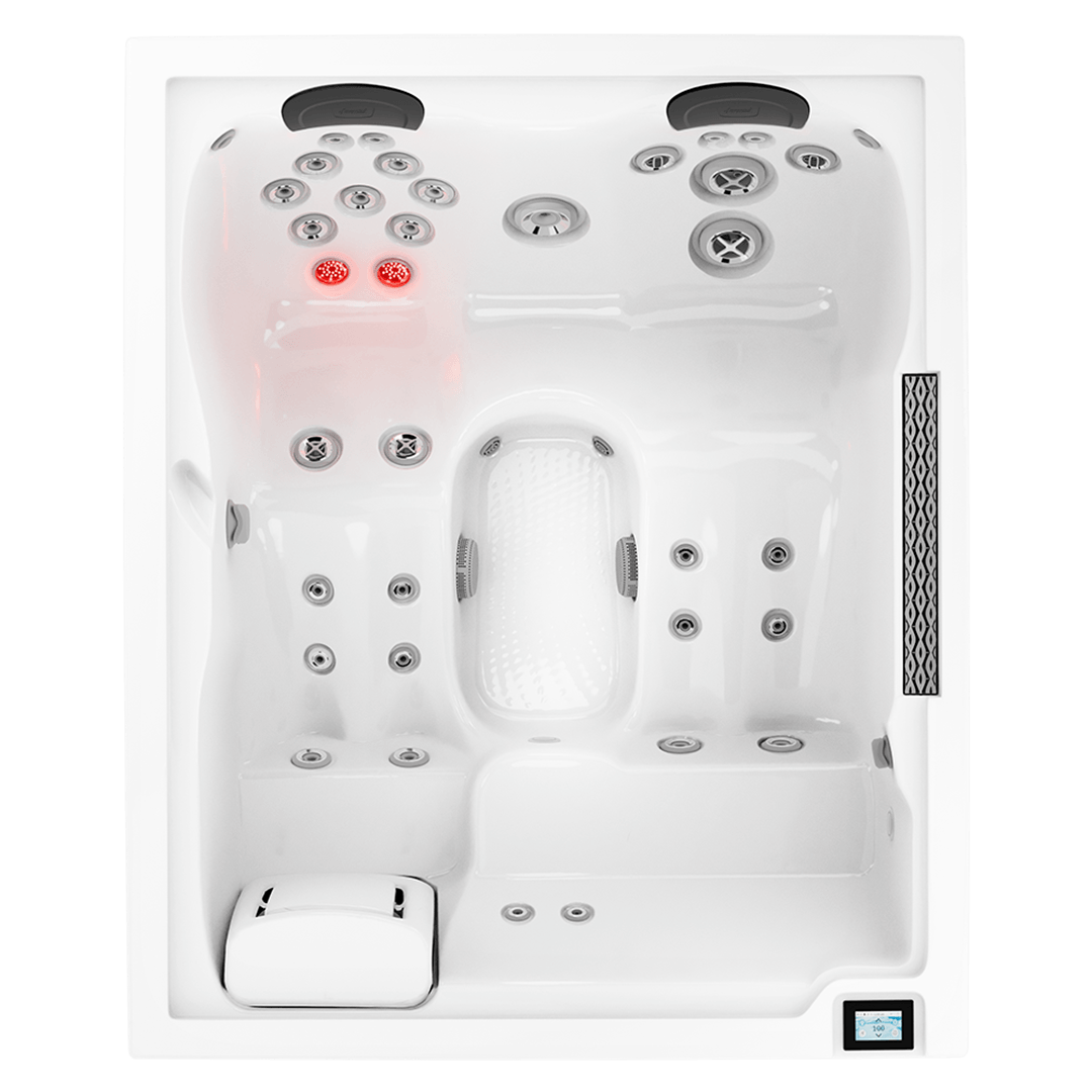 Overhead view of Jacuzzi® J404L™ hot tub interior