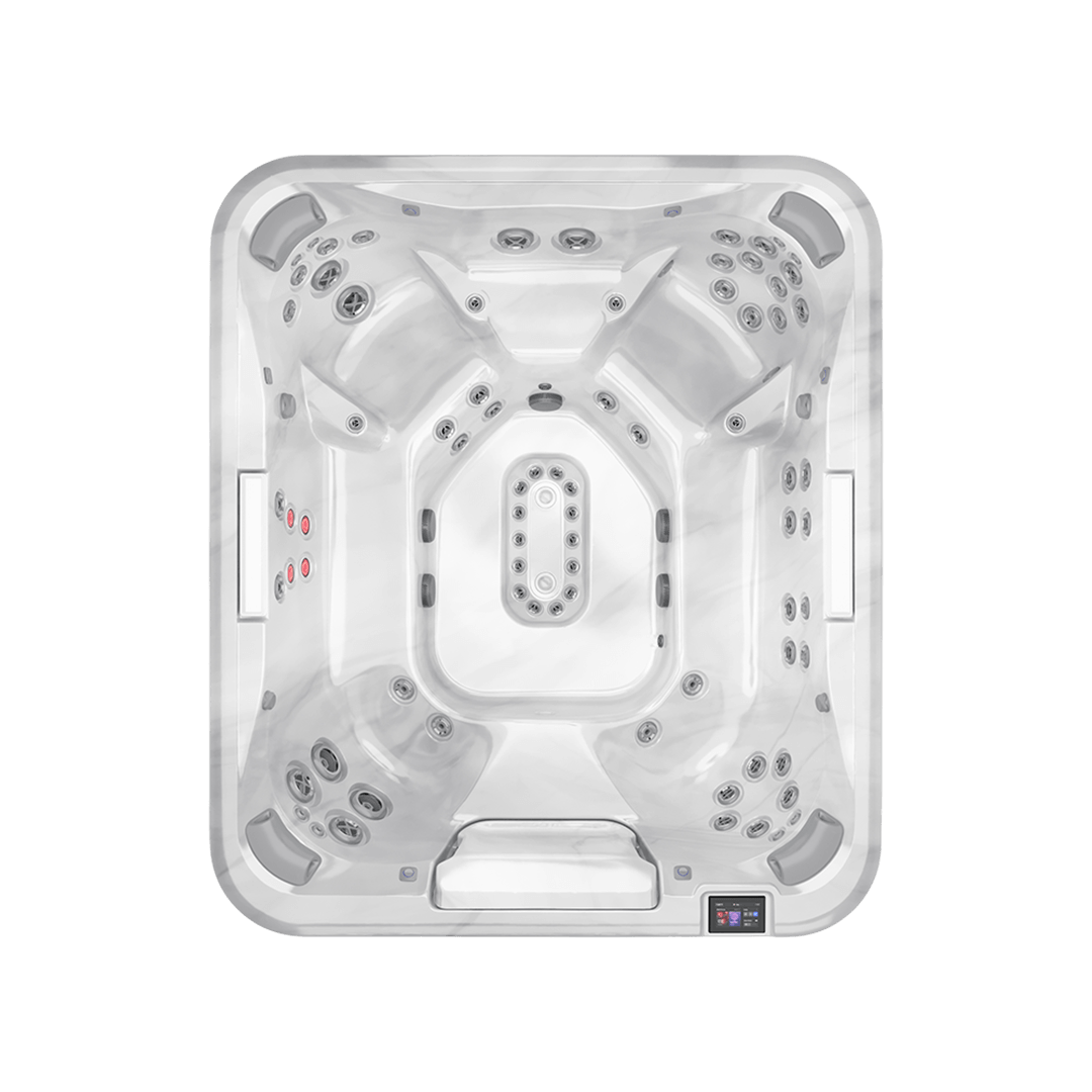 Overhead view of Jacuzzi® J509™ hot tub interior