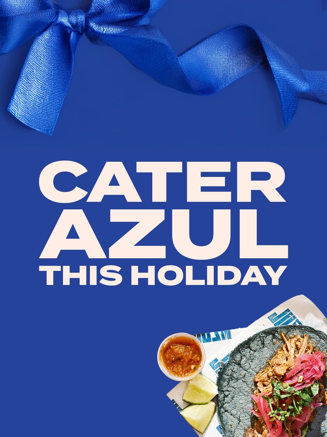 Feliz Navidad 💙 Catering is now available for the holiday season.&nbsp;

Swipe to discover our complete menu and inquire through&nbsp;info@azulmexican.ca