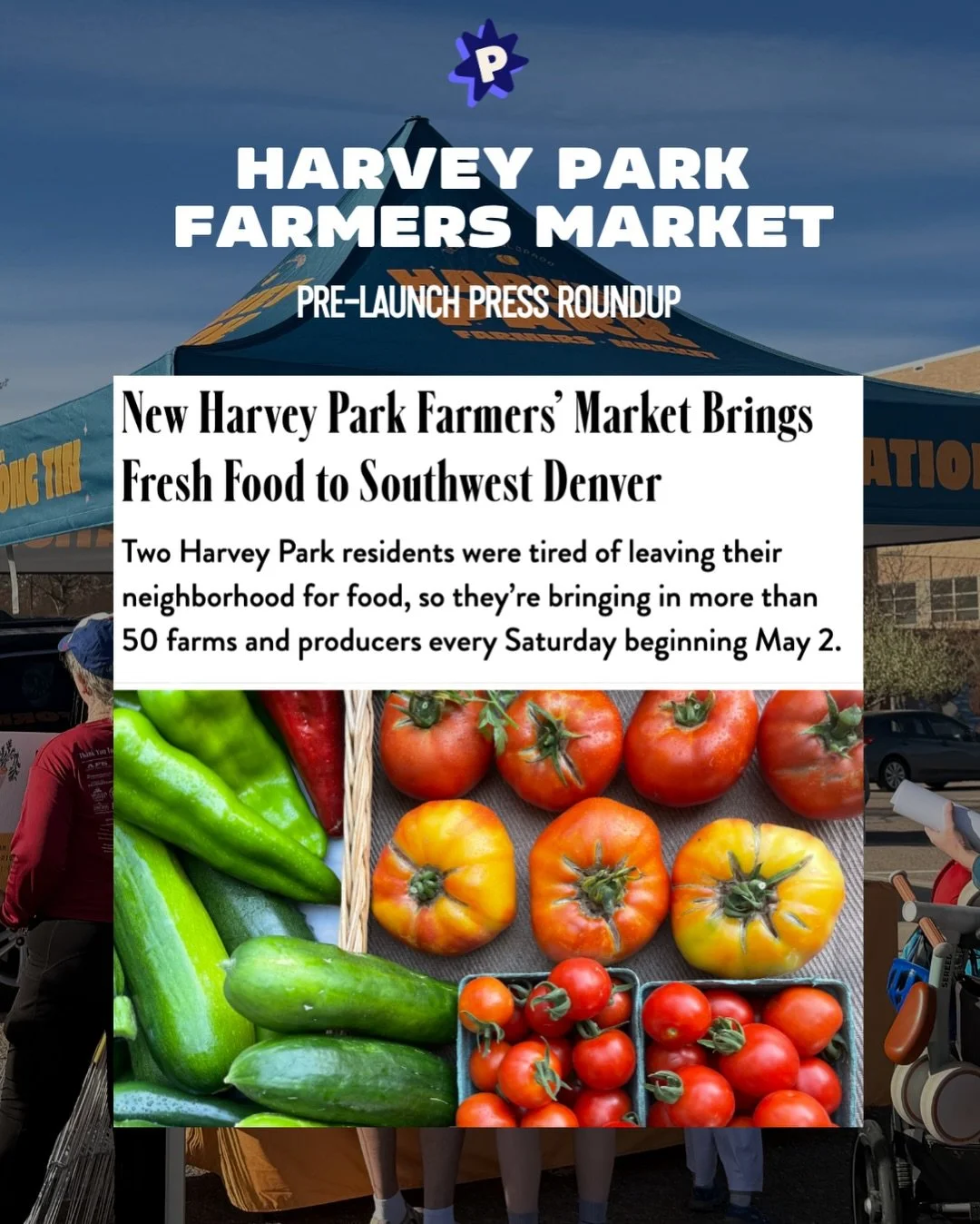The @harveyparkfarmersmarket is gearing up for their long-awaited launch just 3 weeks from tomorrow (!), and we&rsquo;ve been busy collaborating with them to spread the word! Take a peek at a few great articles that have gone up so far + some quotes 