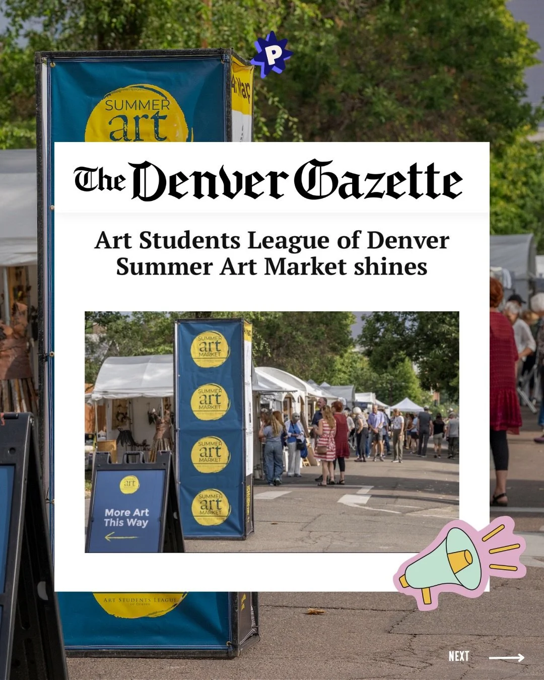 PRESS BREAK: In this beautiful feature from @denvergazette, writer Colleen Smith features two artists participating in this year&rsquo;s Summer Art Market. 

Swipe to learn why they think this kind of event is so important to the community. Full stor