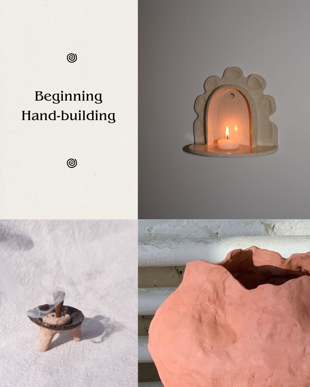 Beginning Ceramic Hand-Building 4wk Class June 15, 22, 29, July 13th