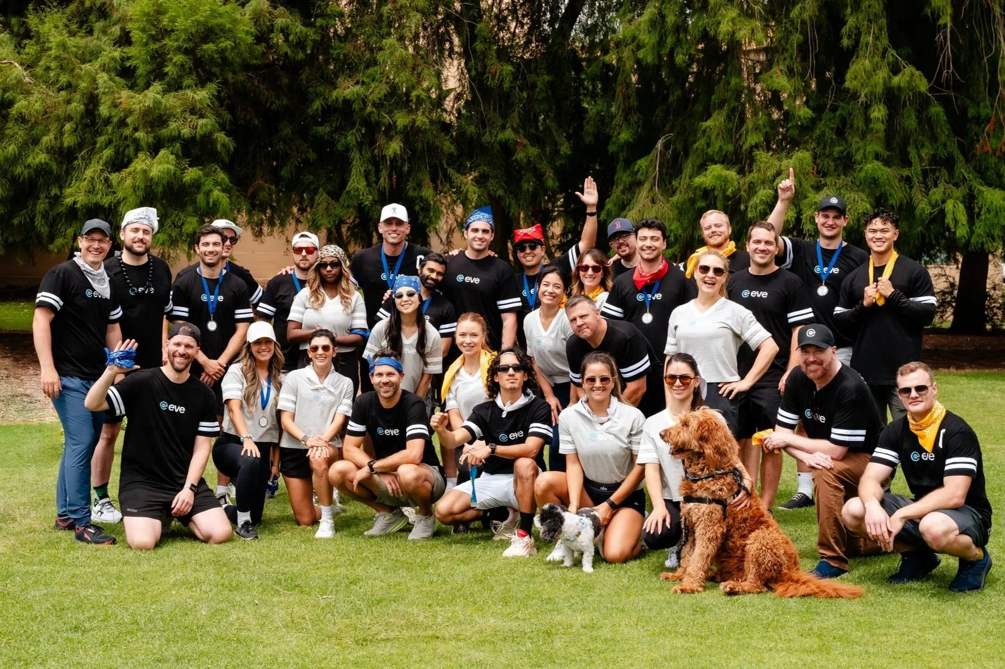 Team photo from Eve Legal AI’s Sales Kickoff (SKO), bringing together leadership, sales, and operations for strategic planning and collaboration. The image captures the Eve Legal AI team at their annual SKO event, highlighting company culture, innova