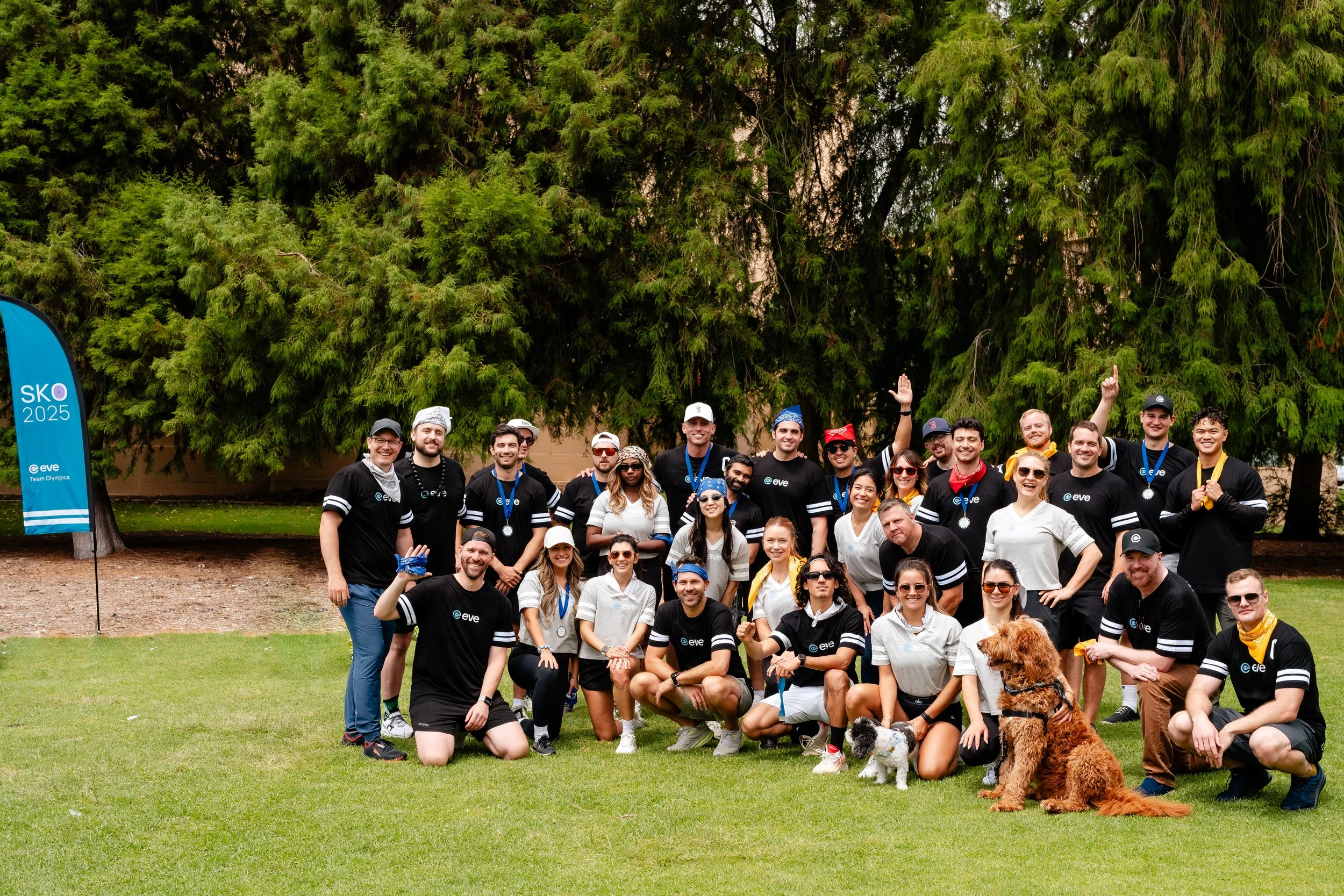 Team photo from Eve Legal AI’s Sales Kickoff (SKO), bringing together leadership, sales, and operations for strategic planning and collaboration. The image captures the Eve Legal AI team at their annual SKO event, highlighting company culture, innova