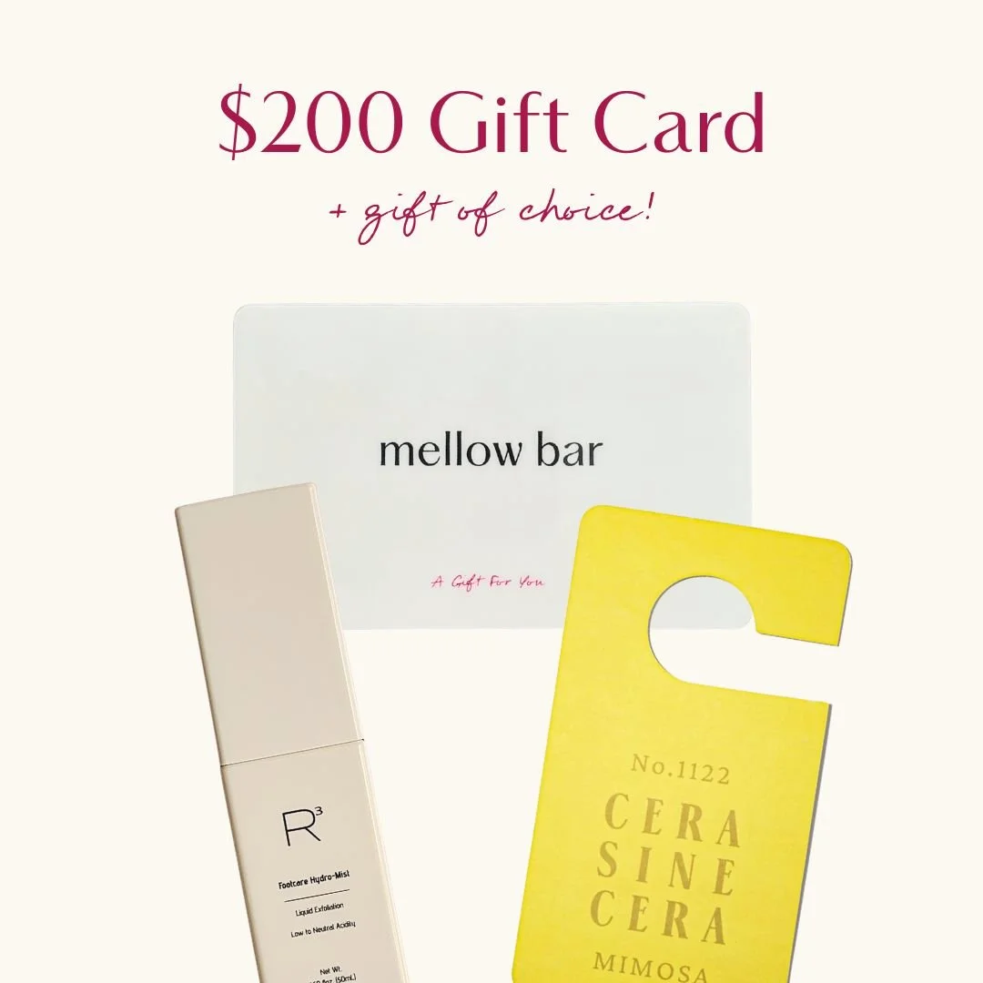 $200 Mellow Bar Nail Salon Gift Card with R/CUBED or Cera Sine Cera Fragrance Tag