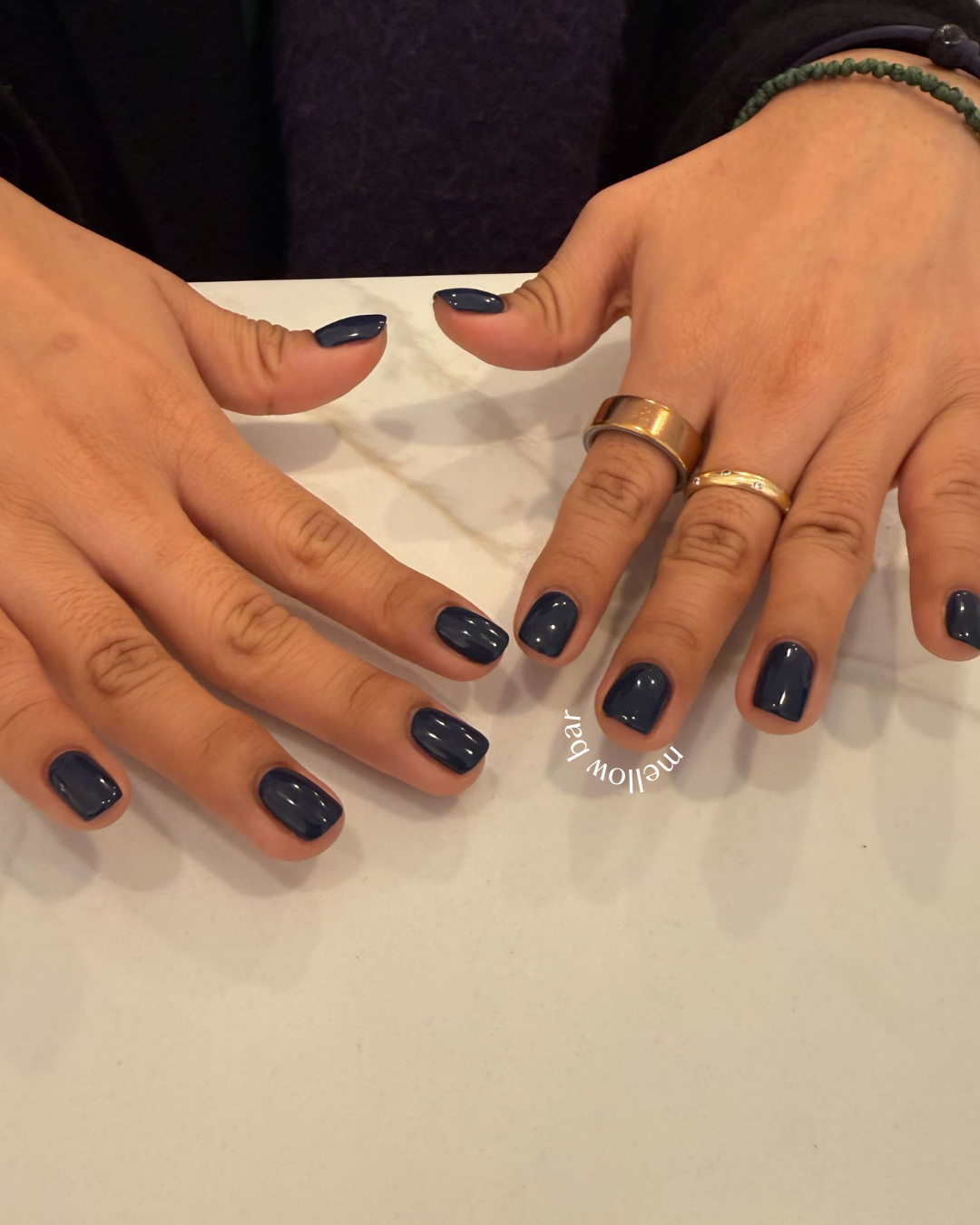 Deep Navy Blue Japanese Gel Manicure