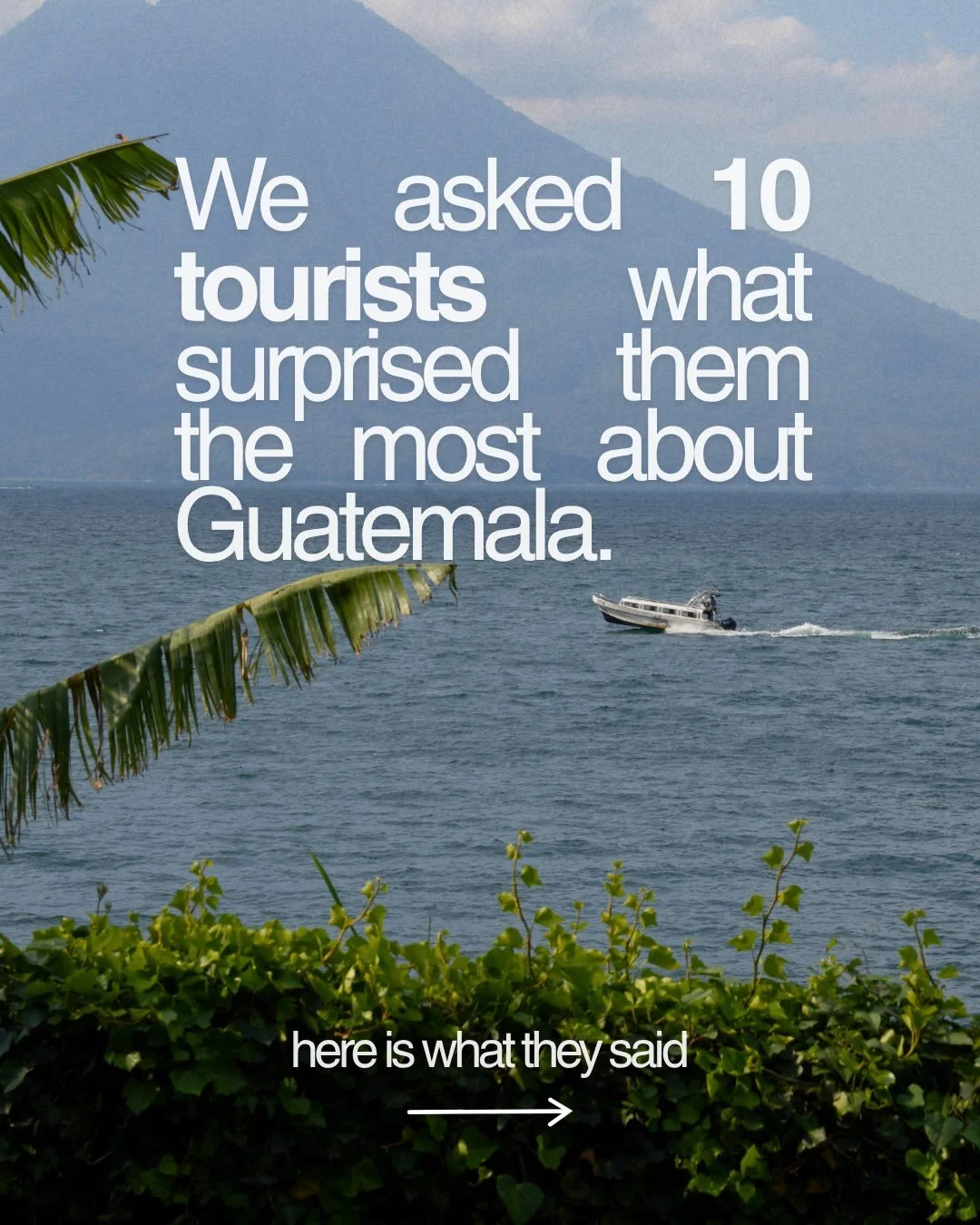 We asked 10 tourists what surprised them most about Guatemala&hellip; and honestly, we get it🇬🇹

The volcanoes. The food. The culture. The weather. The people. And just how much there is to see.

It&rsquo;s the kind of place that makes you arrive c