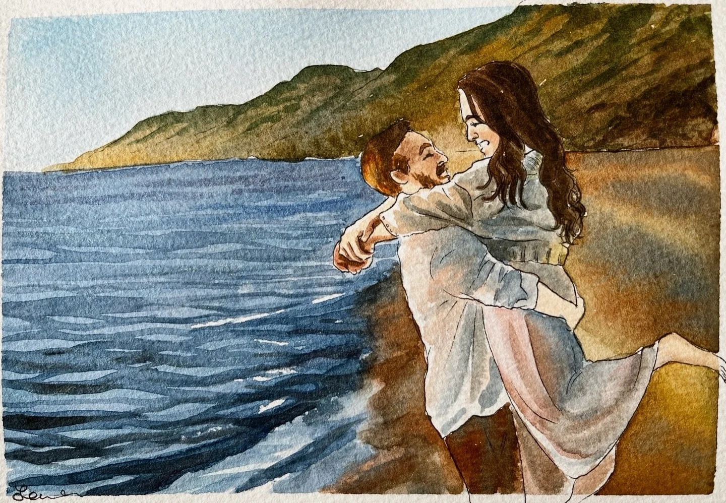 Here for all your new beginnings and sense of togetherness. Whether it&rsquo;s a walk on the beach at sunset, or fresh coffee set quietly on your nightstand as you wake up the next morning.

Www.artbylaurenwu.com

@winsorandnewton 
@iuilewatercolors 