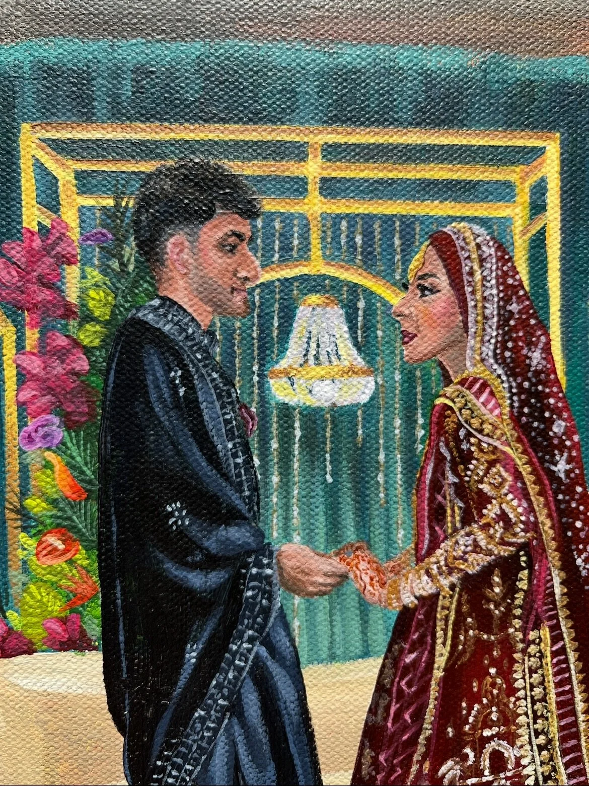Another look at the vibrant details of Z and B&rsquo;s wedding painting earlier this year 🌺🌸💐 I&rsquo;m a sucker for details. From the patterns to the pocket squares, it is hard to resist capturing it all sometimes. Additionally, I was told that t