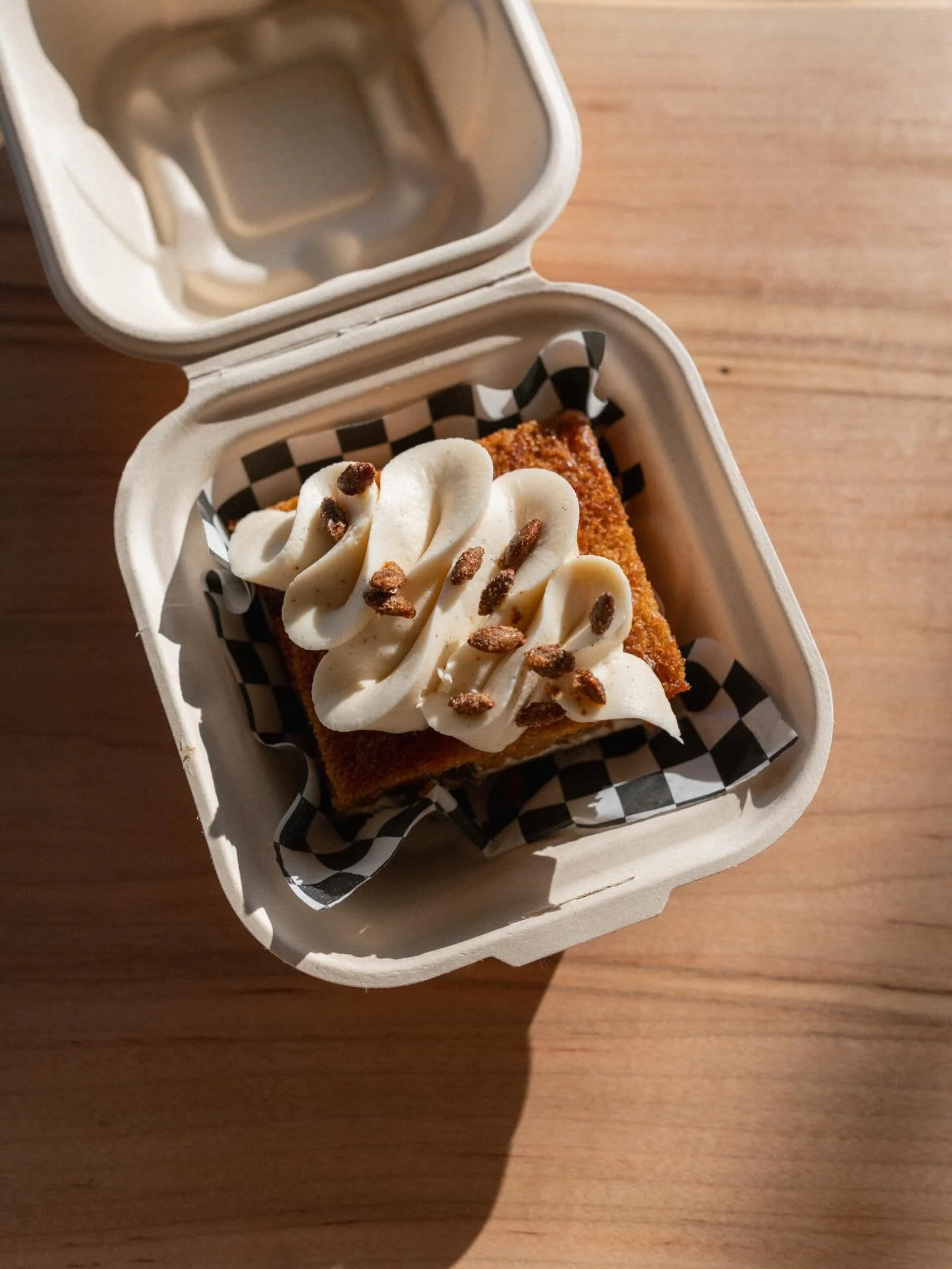 some glamour shots of @kevrent &lsquo;s carrot cake, in our pastry case through the weekend

also it&rsquo;s gluten free