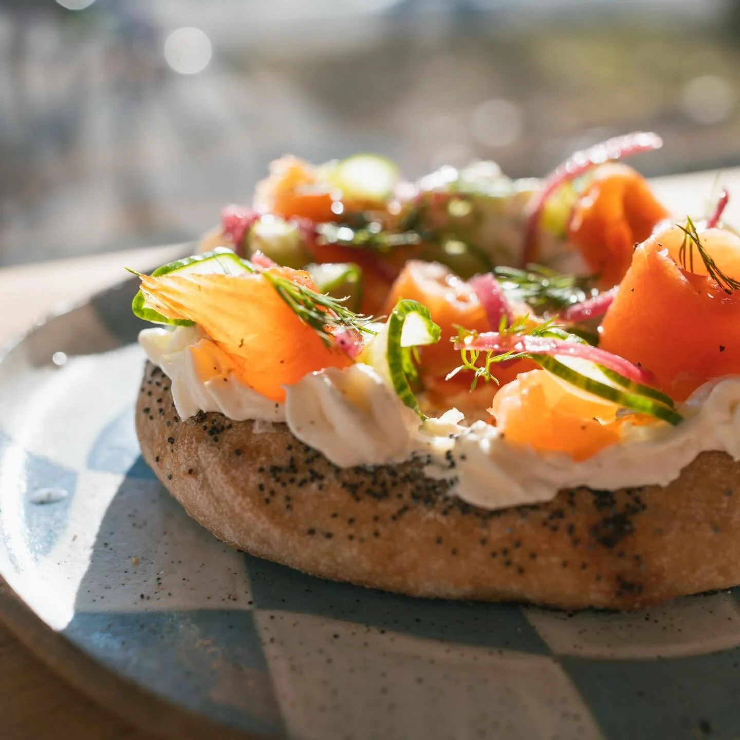 FRIDAYS ONLY for the next lil bit

bialys from @secretbaker.y with our house schmear, @macohens smoked lox, brined cucumber, and pickled red onion