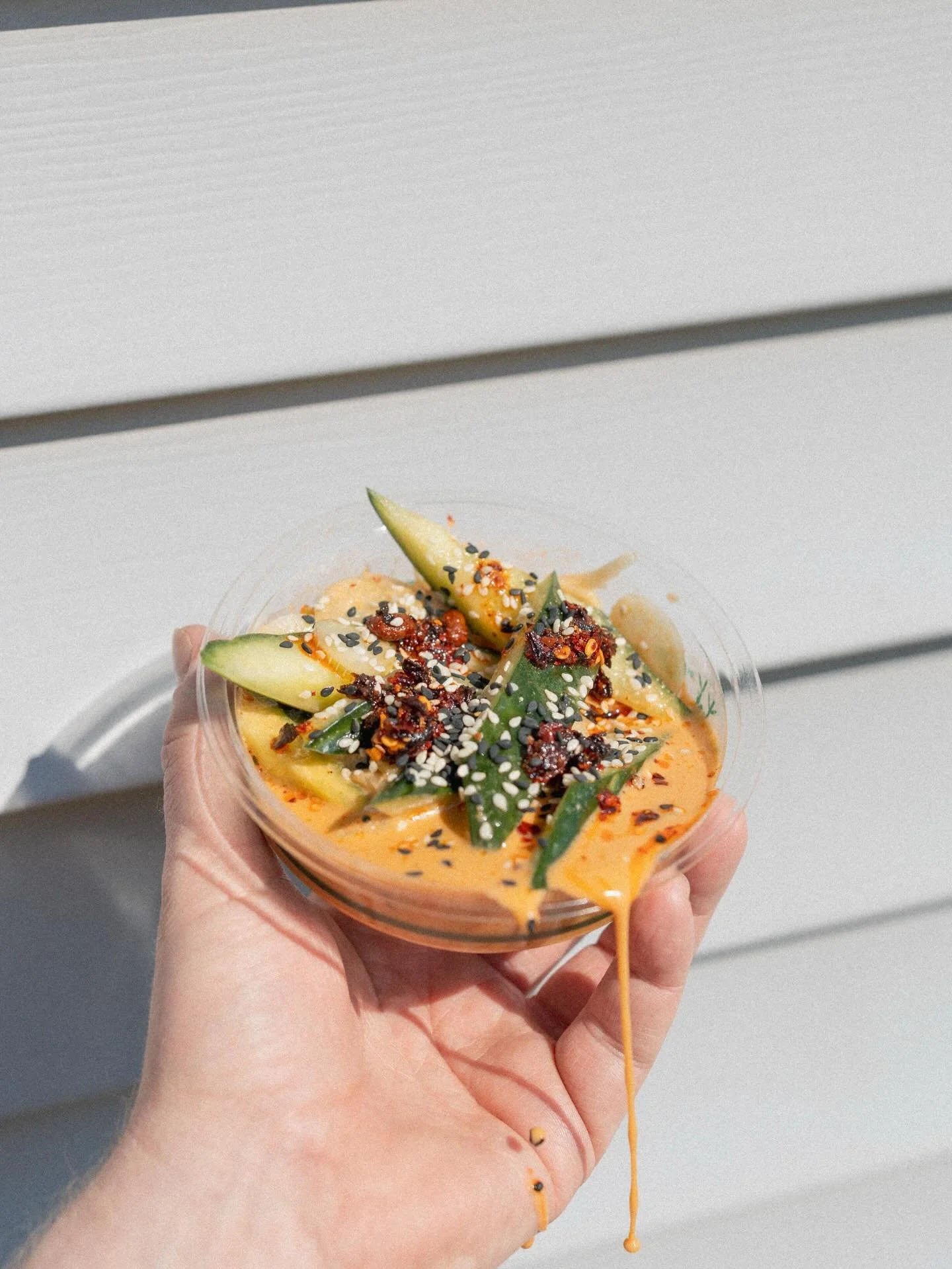 smashed cucumbers in chili crisp vinaigrette

this and other foods made by hand

for lunch this week