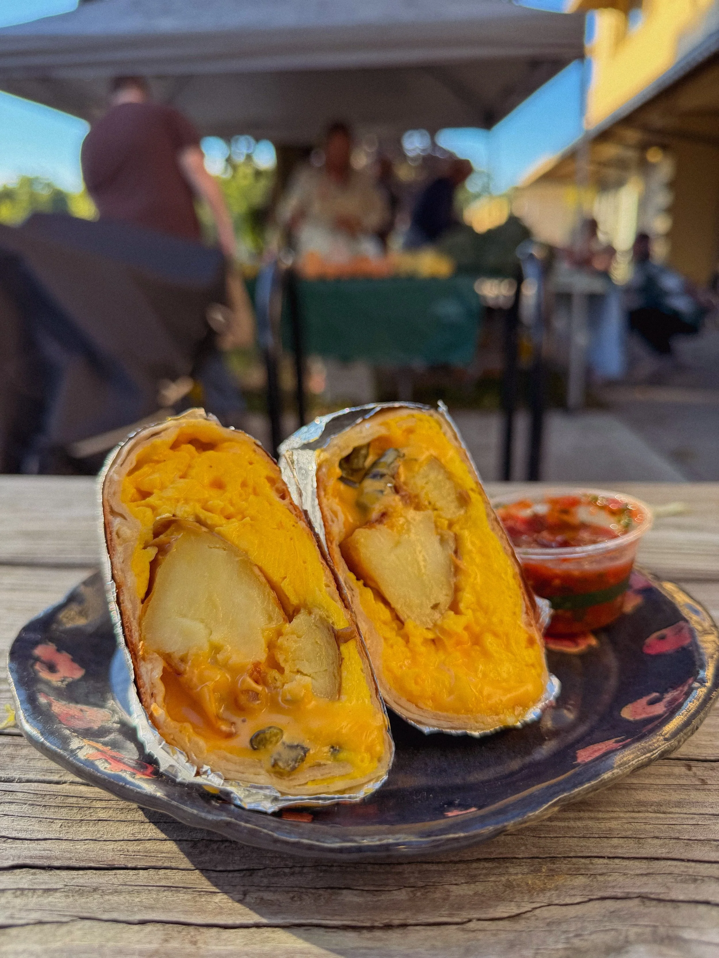our saturday morning programming - green chile breakfast burritos, eggs from al&rsquo;s neighbor, the ferndale farmstand, pumpkin spiced latte cake, spanish tortilla, and a big sangwich 

open today 9-3