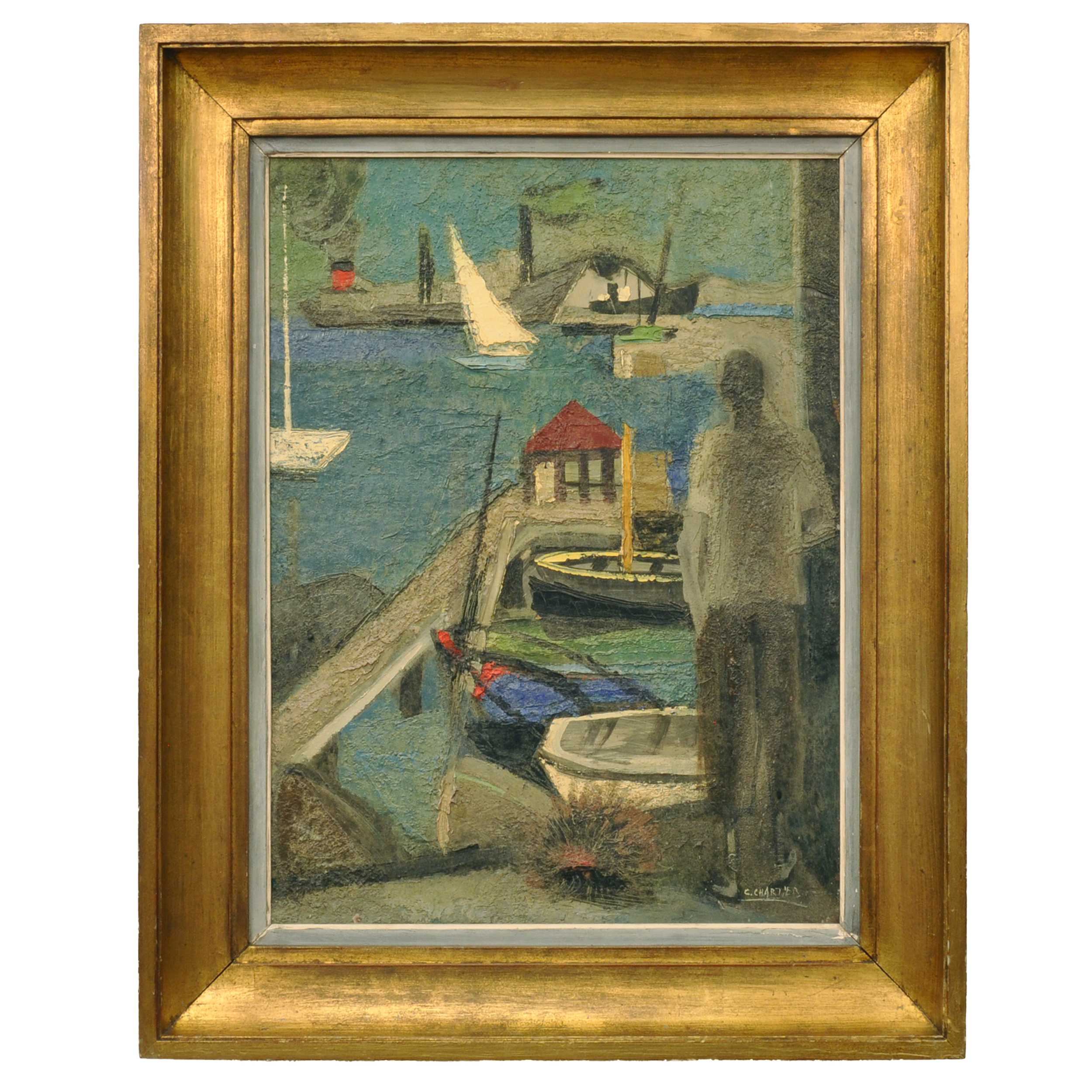 Charles Chartier (French, 1894-1957), Harbor of Martigues, Circa 1939, Frame: 27" x 33"
