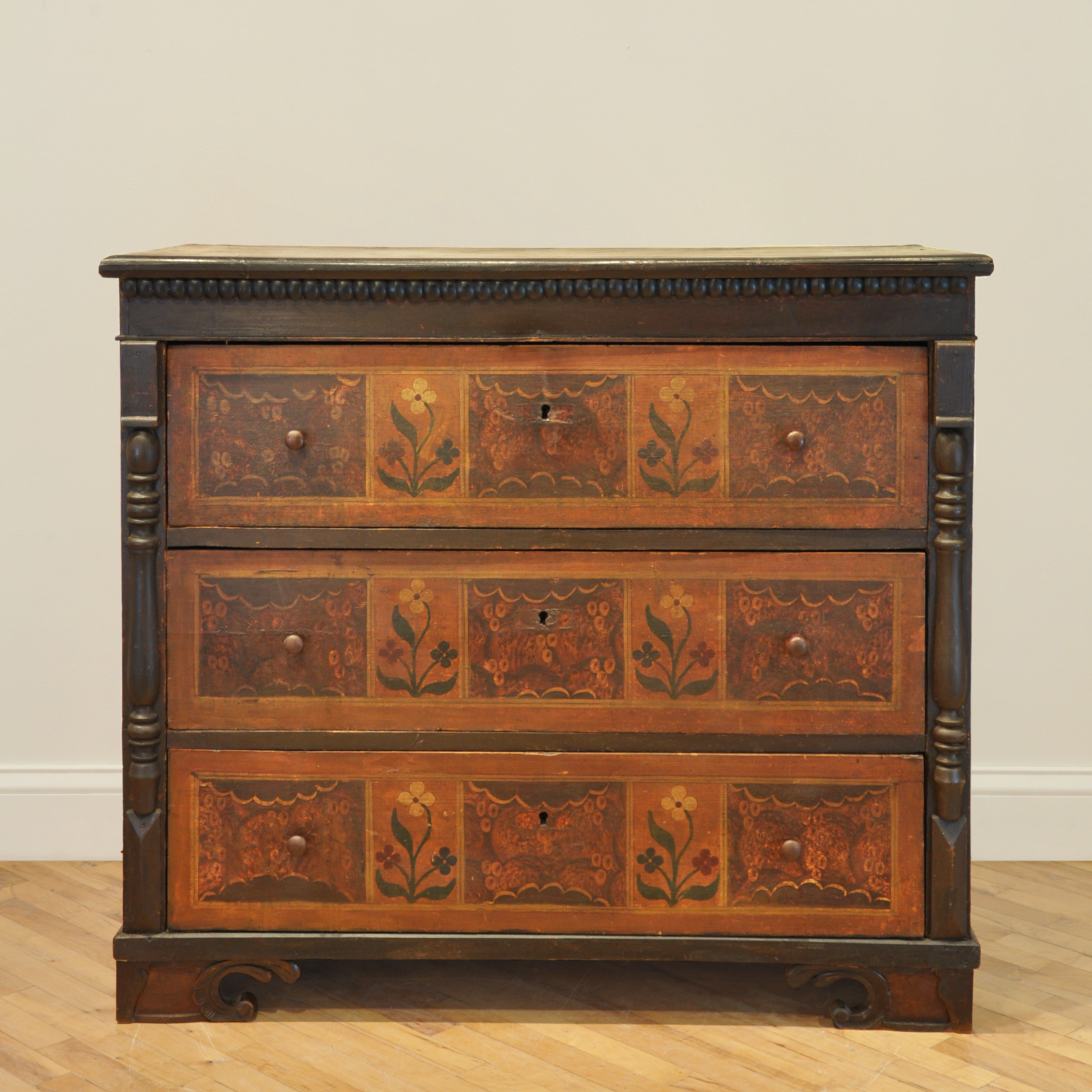 19th Century Tyrolean Floral Painted Chest