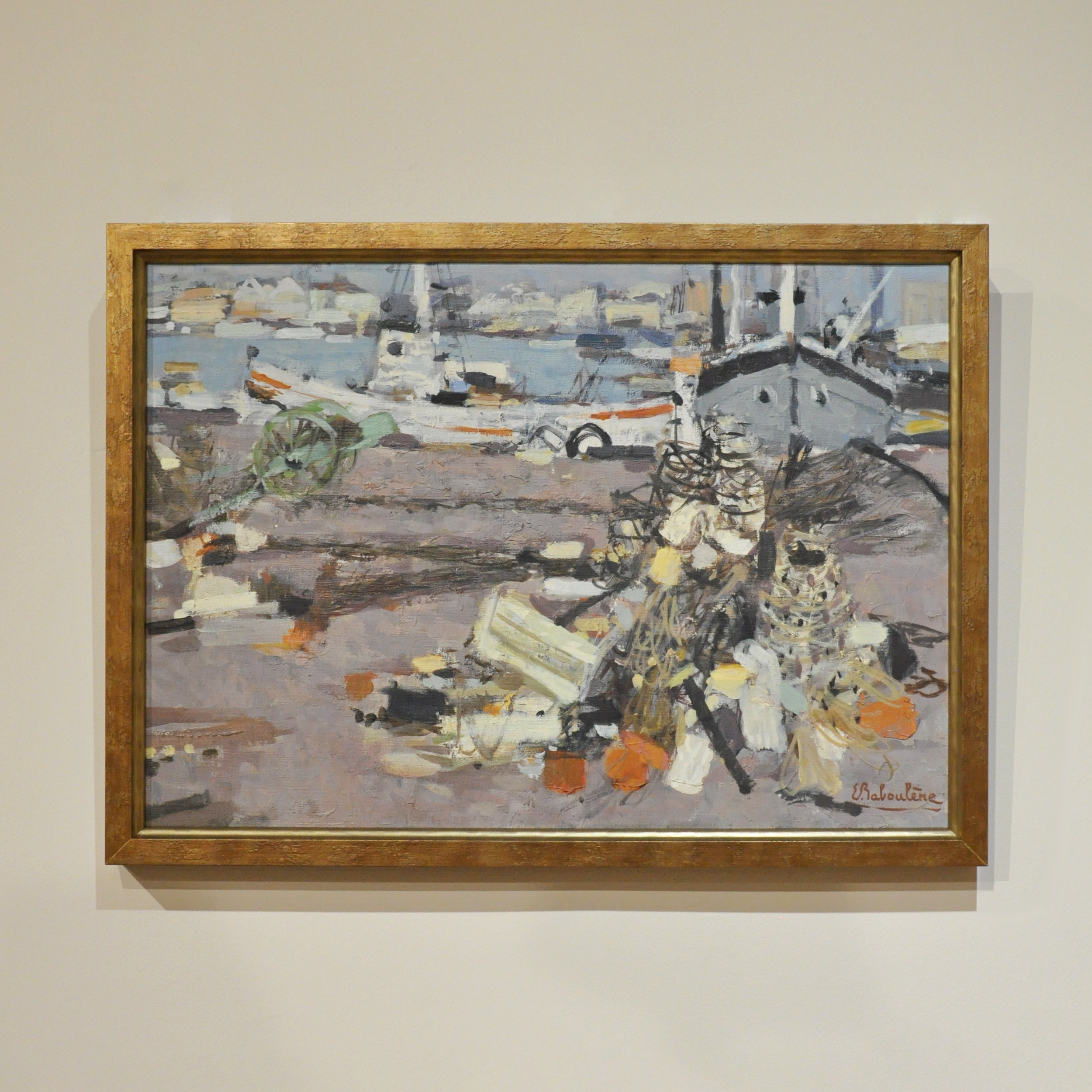 Eugène Baboulène (French, 1905-1994) Le Port Quai Du Parti, Toulon, 1961